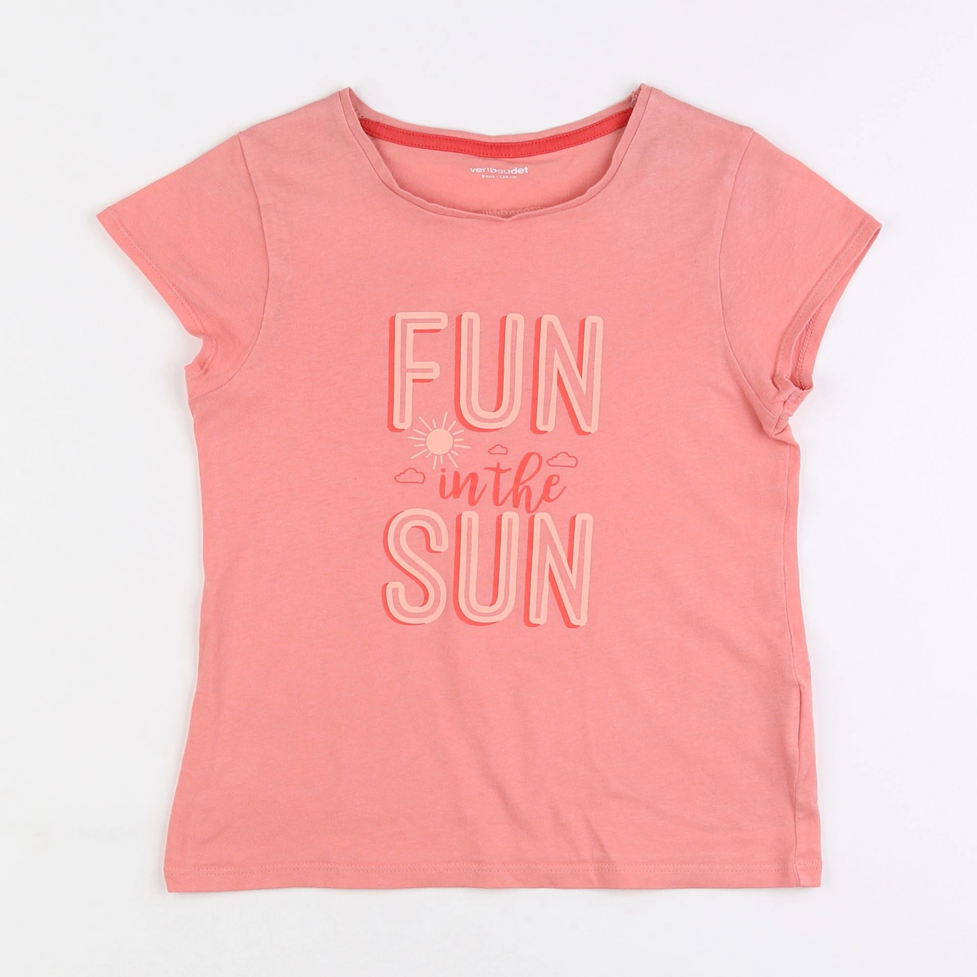 Vertbaudet - tee-shirt rose - 8 ans