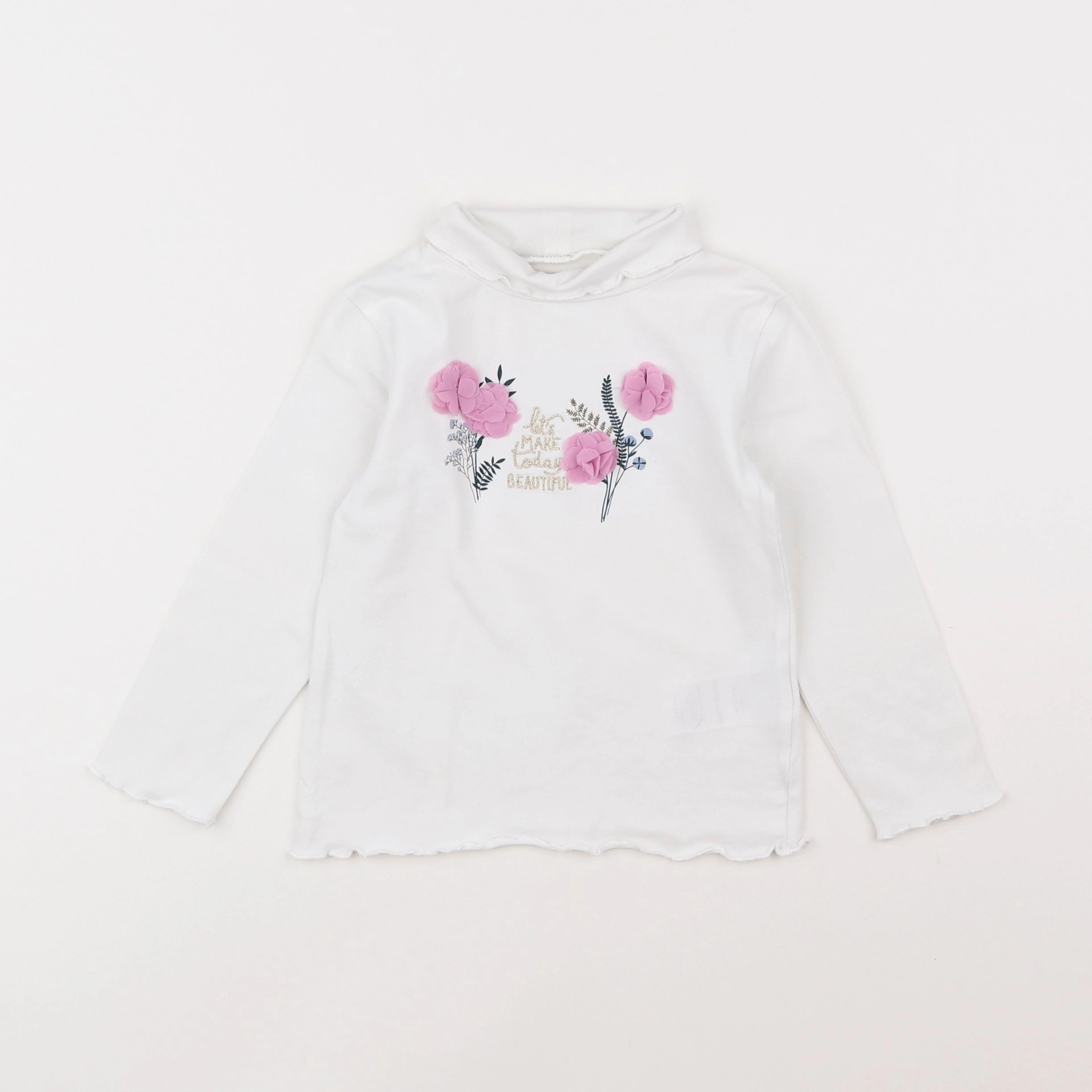 Vertbaudet - sous-pull blanc - 3 ans