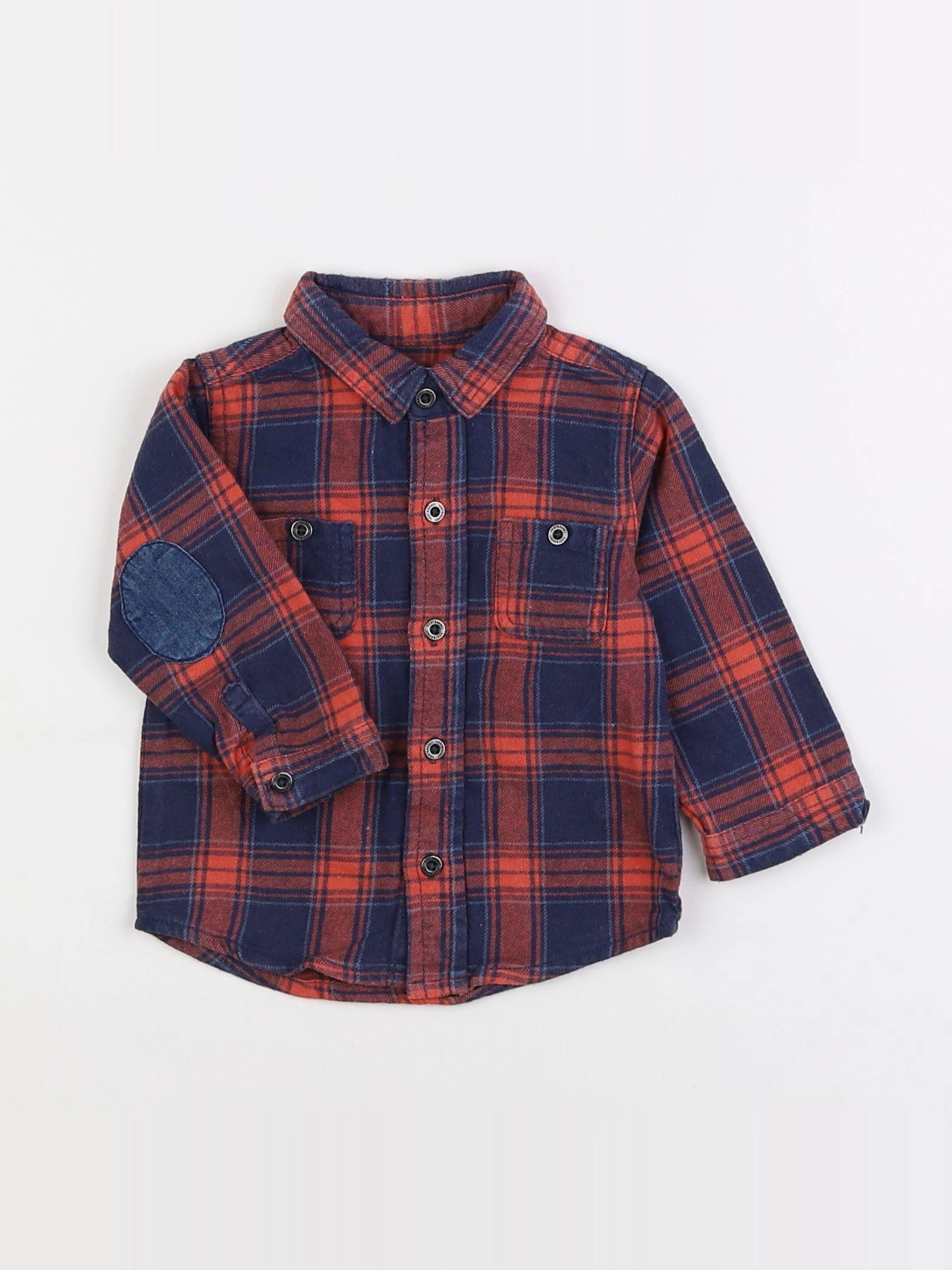 Vertbaudet - chemise rouge - 9 mois