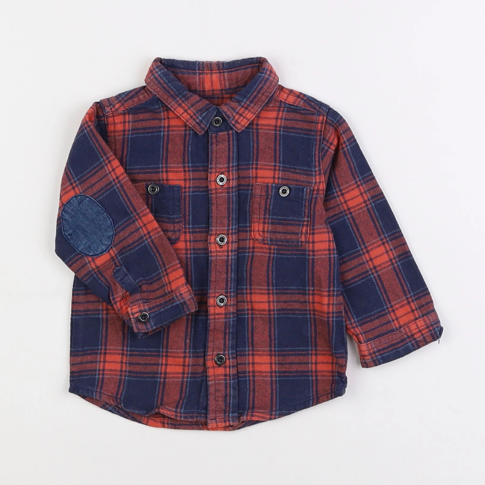 Vertbaudet - chemise rouge - 9 mois