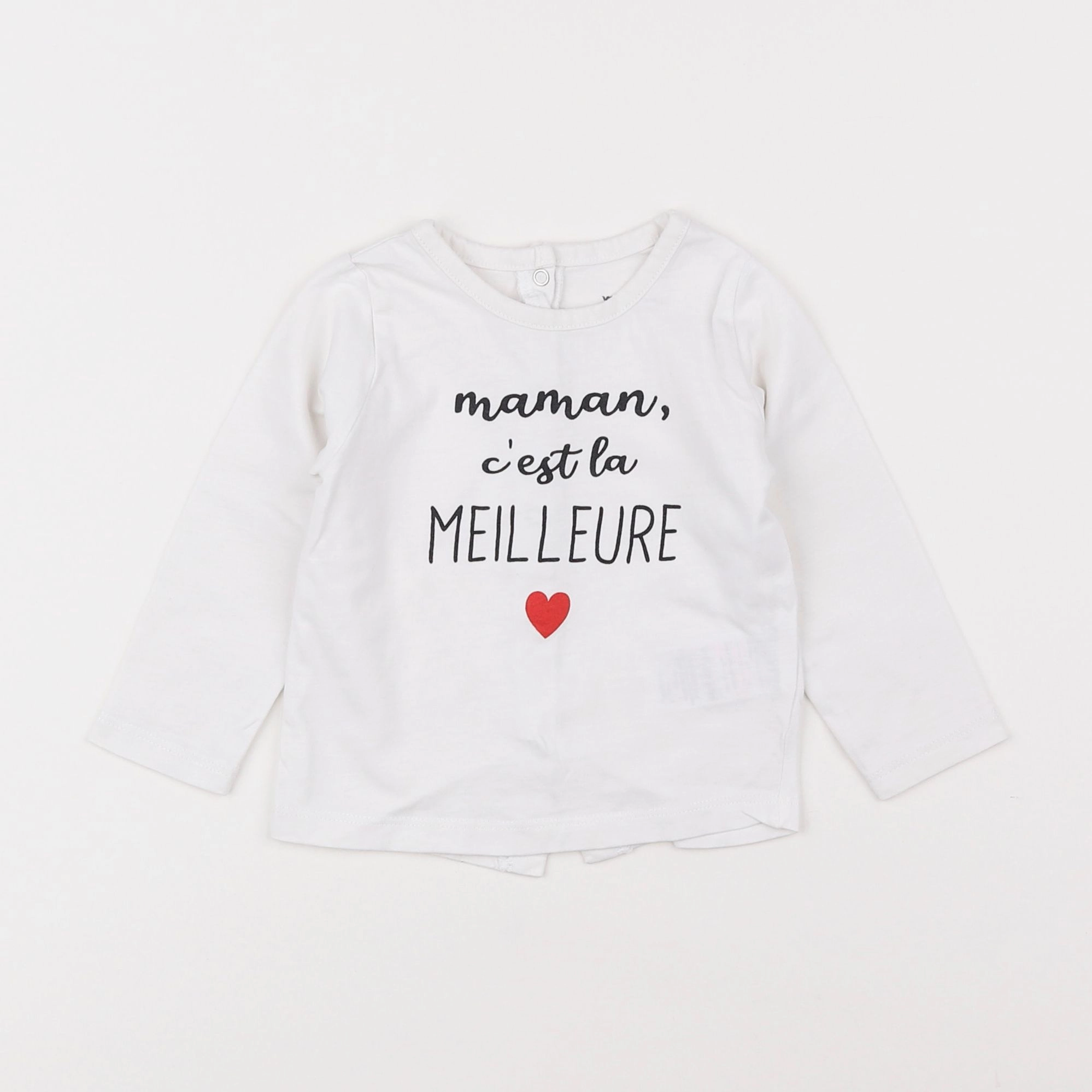 Vertbaudet - tee-shirt blanc - 9 mois