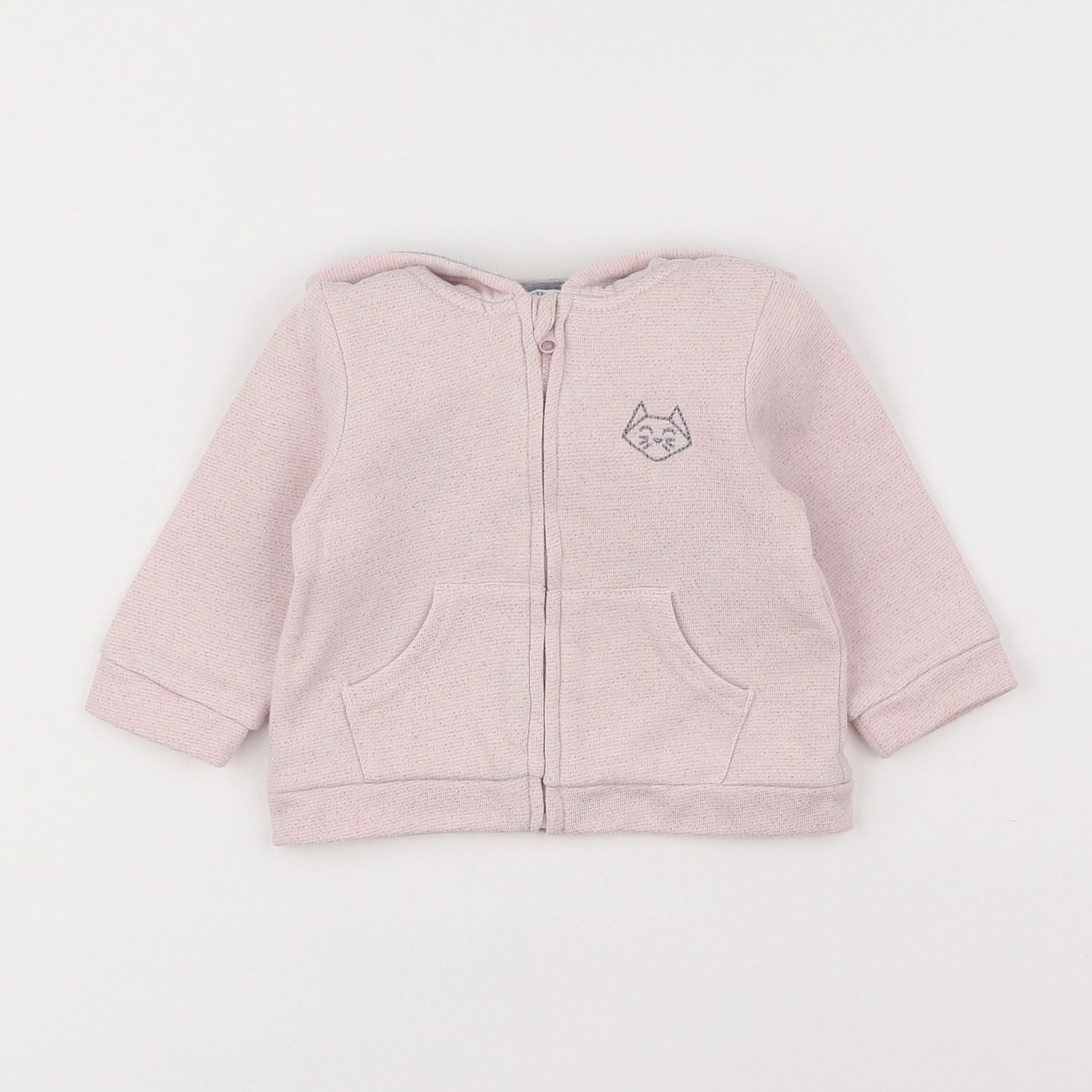 Vertbaudet - sweat rose - 6 mois