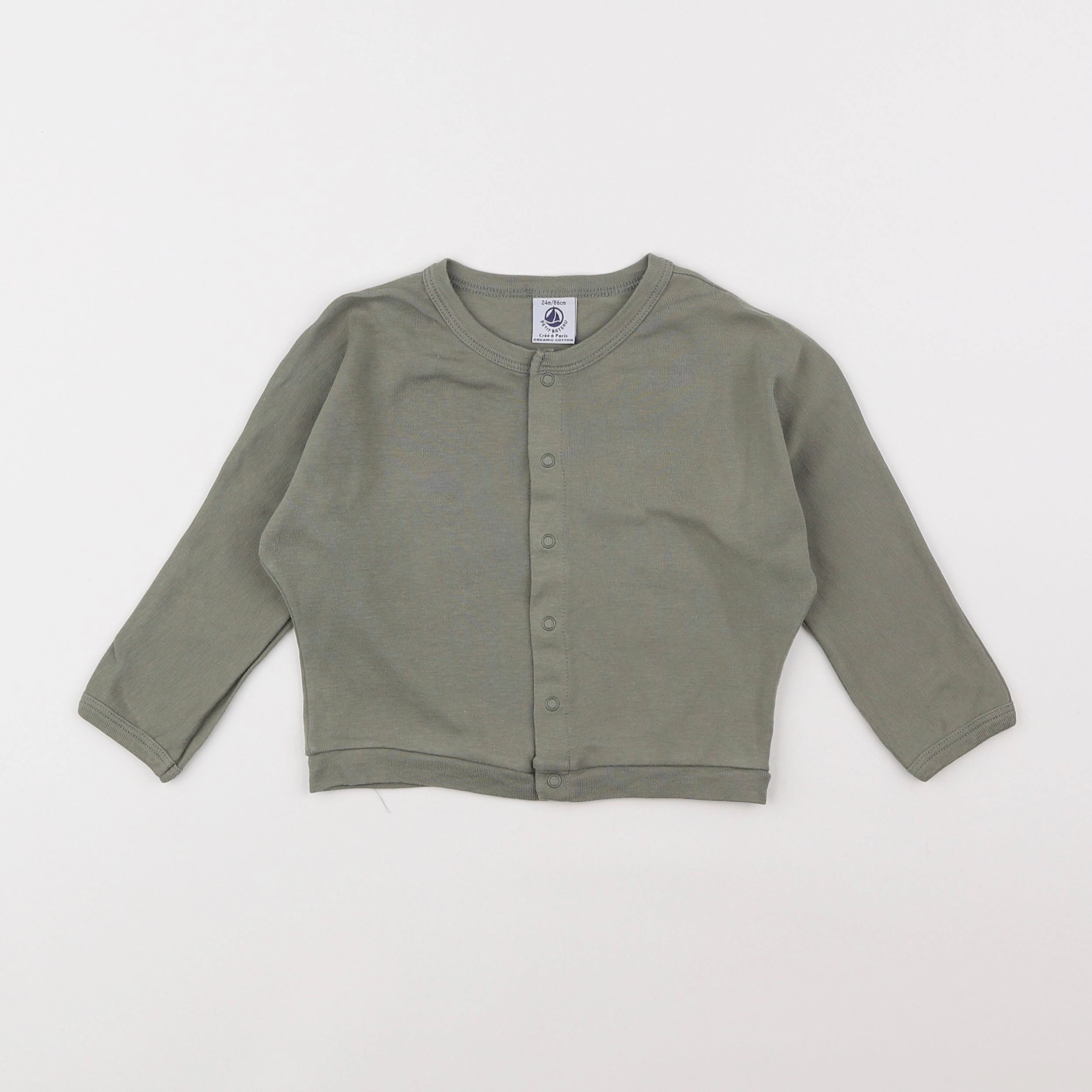 Petit Bateau - sweat vert - 2 ans