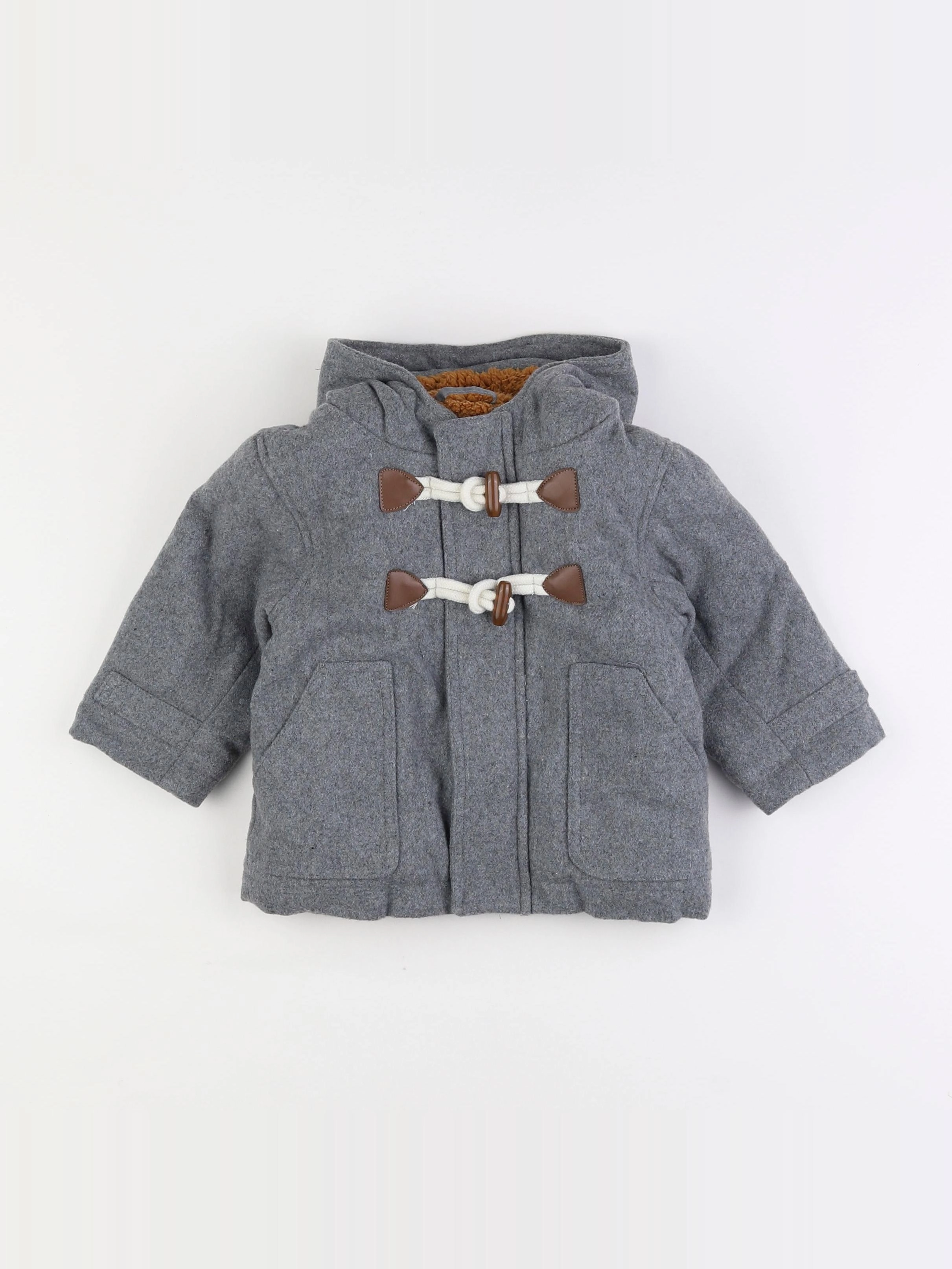 Vertbaudet - manteau gris - 12 mois