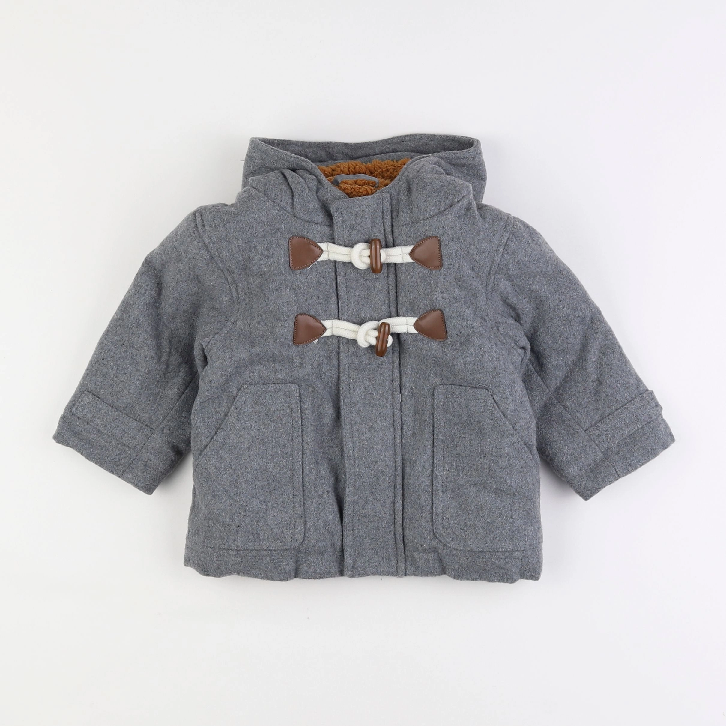 Vertbaudet - manteau gris - 12 mois