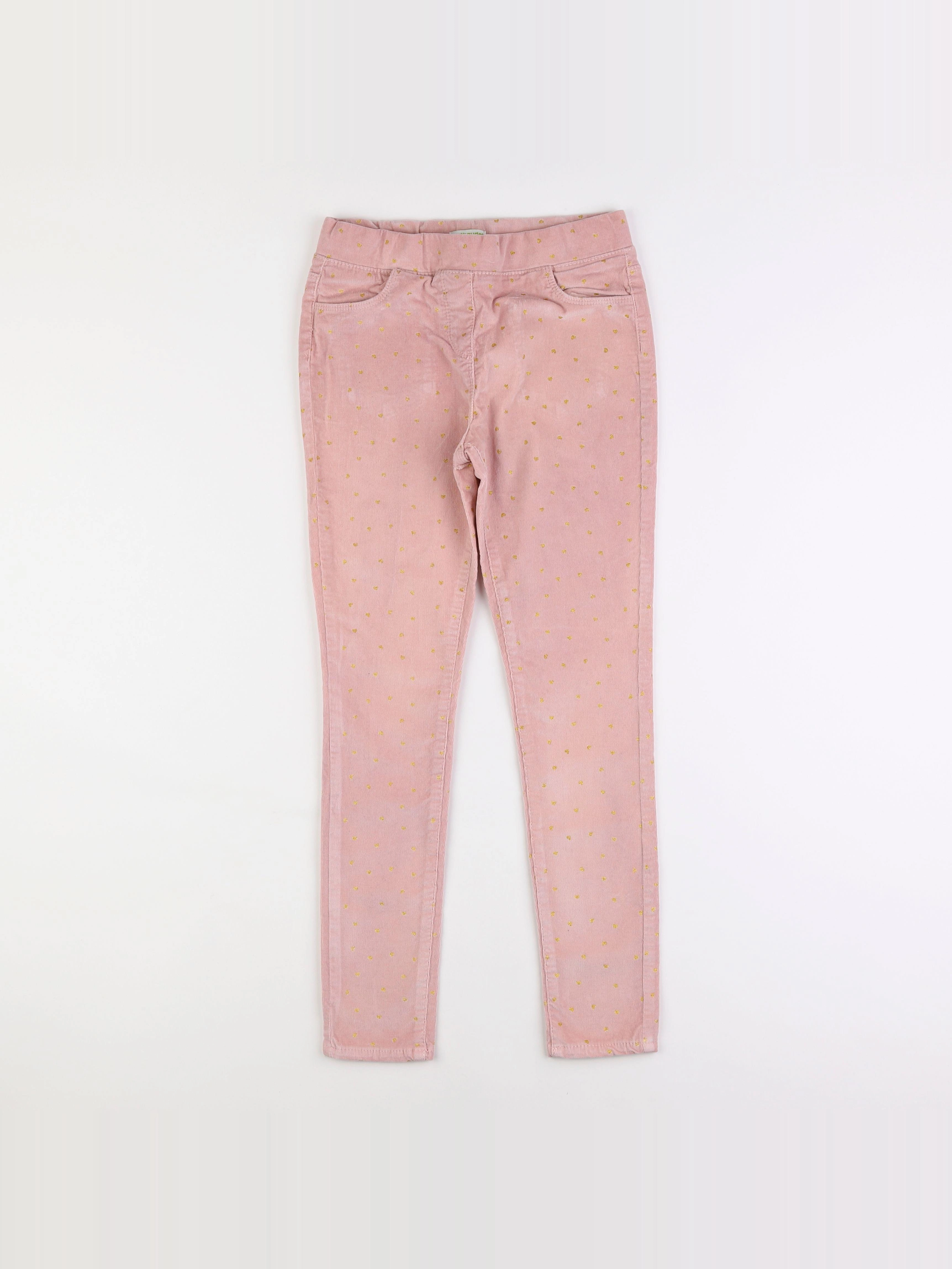 Vertbaudet - jegging velours rose - 10 ans