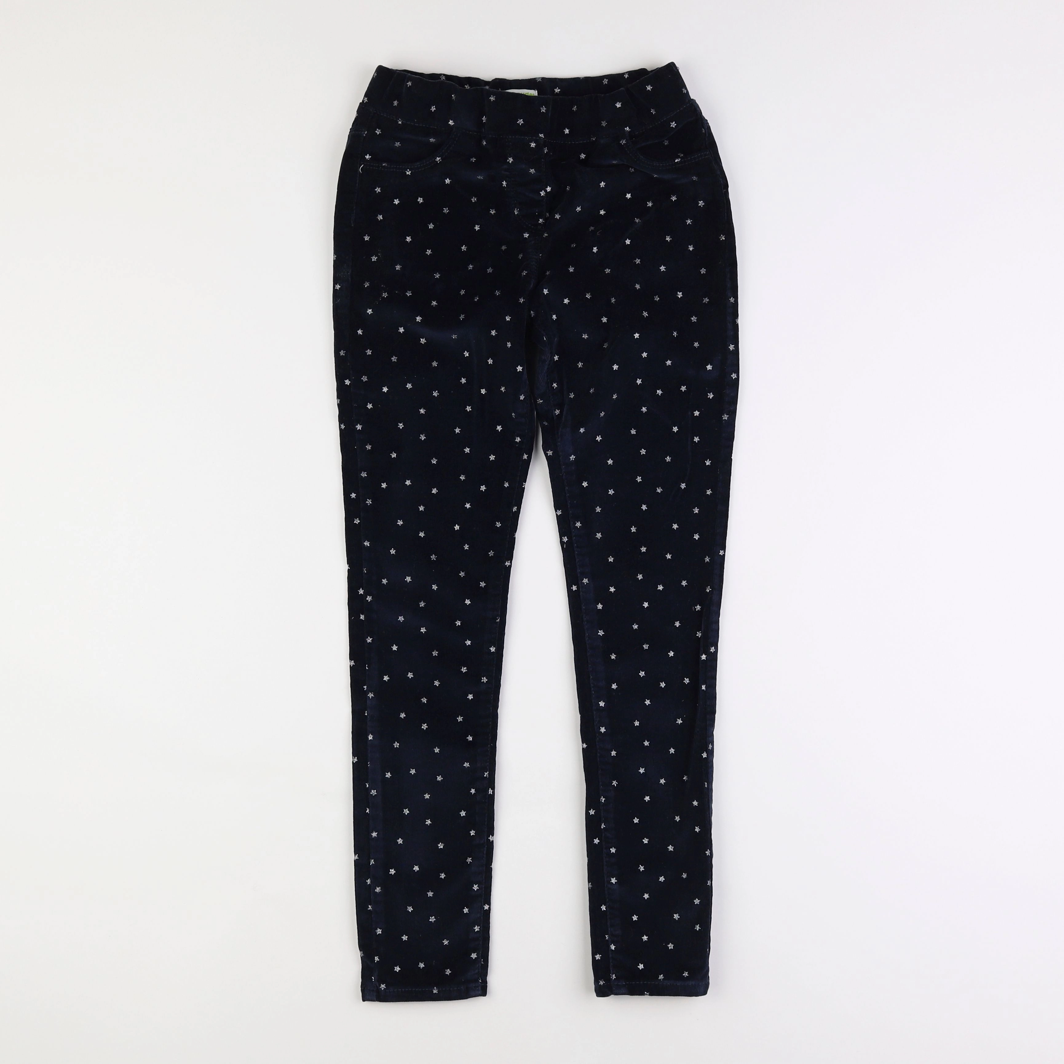 Vertbaudet - jegging velours bleu - 10 ans