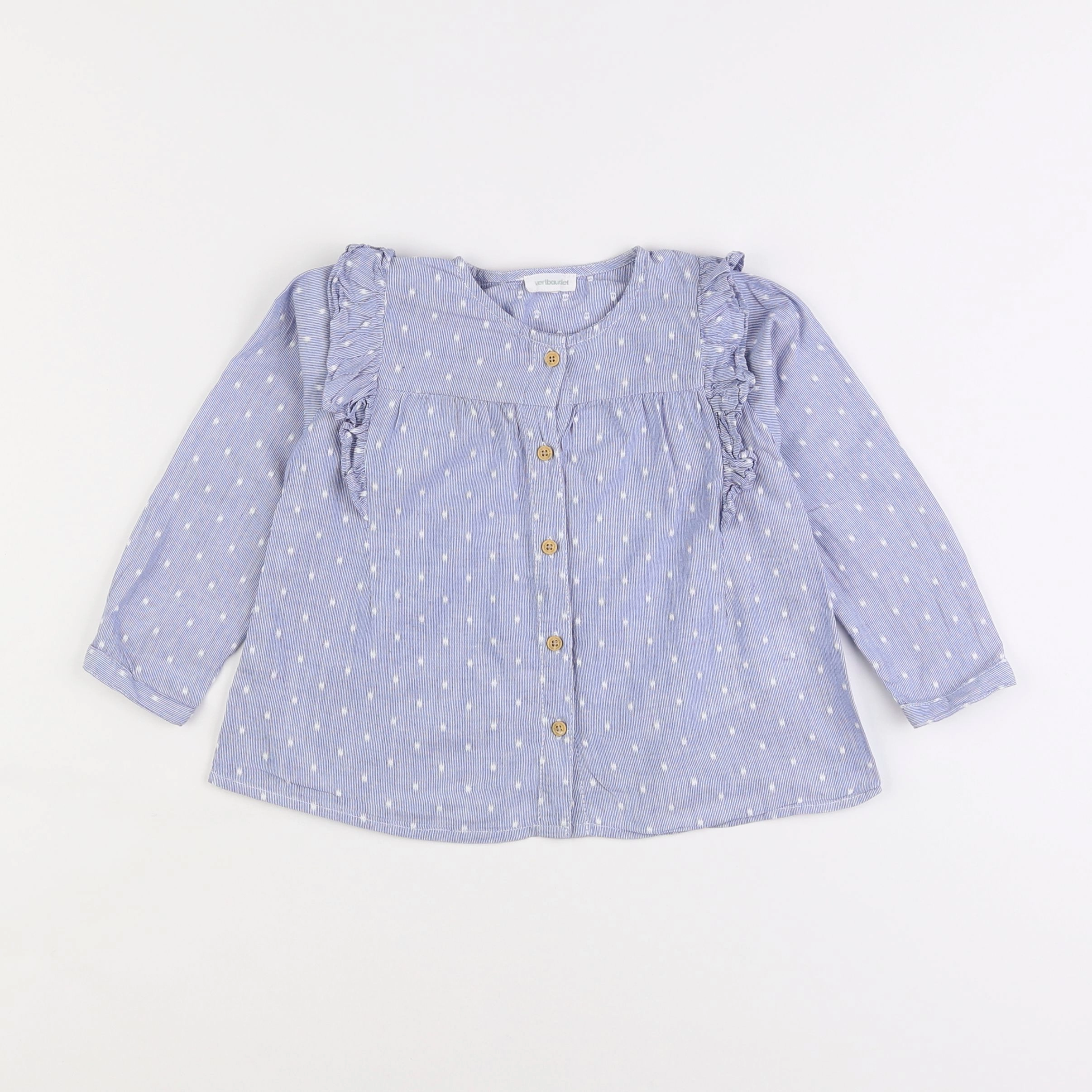 Vertbaudet - blouse bleu - 2 ans