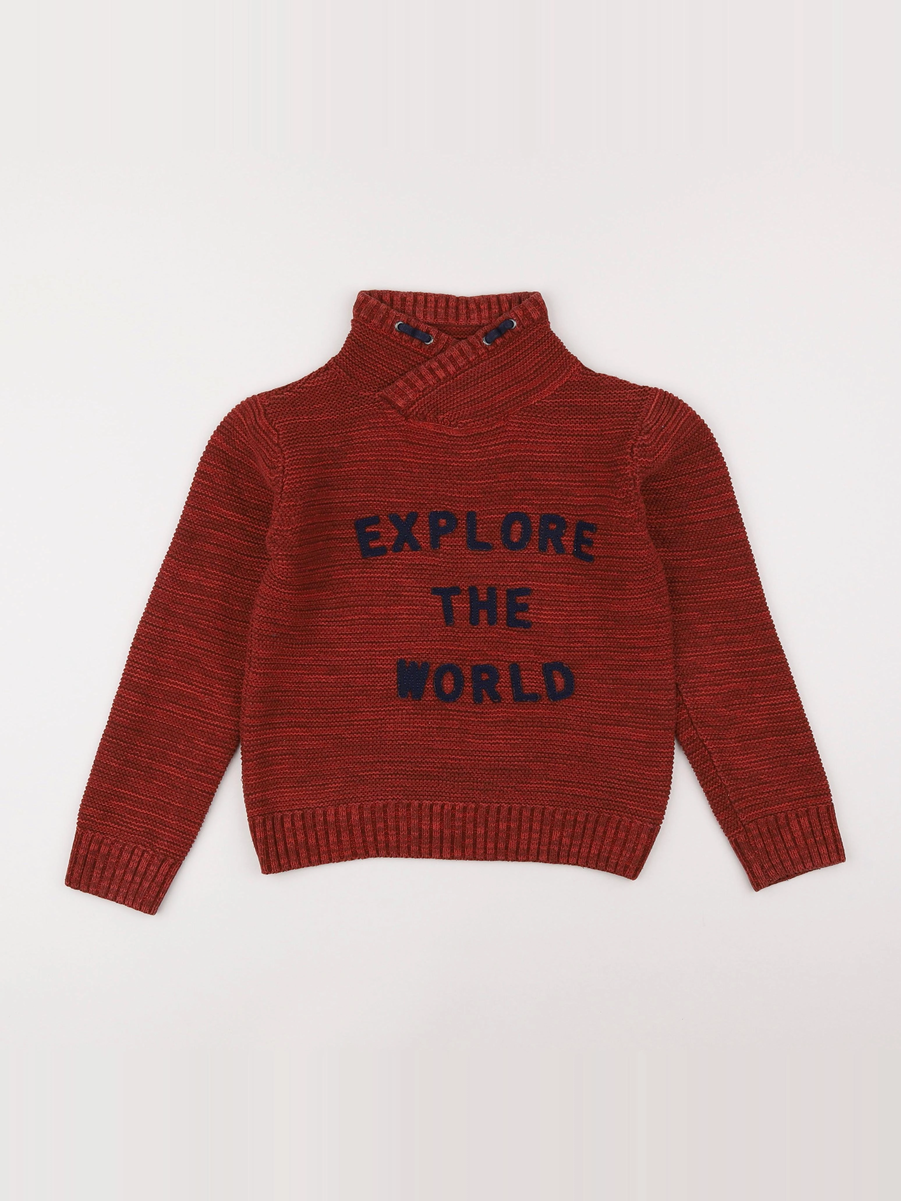 Vertbaudet - pull rouge - 8 ans