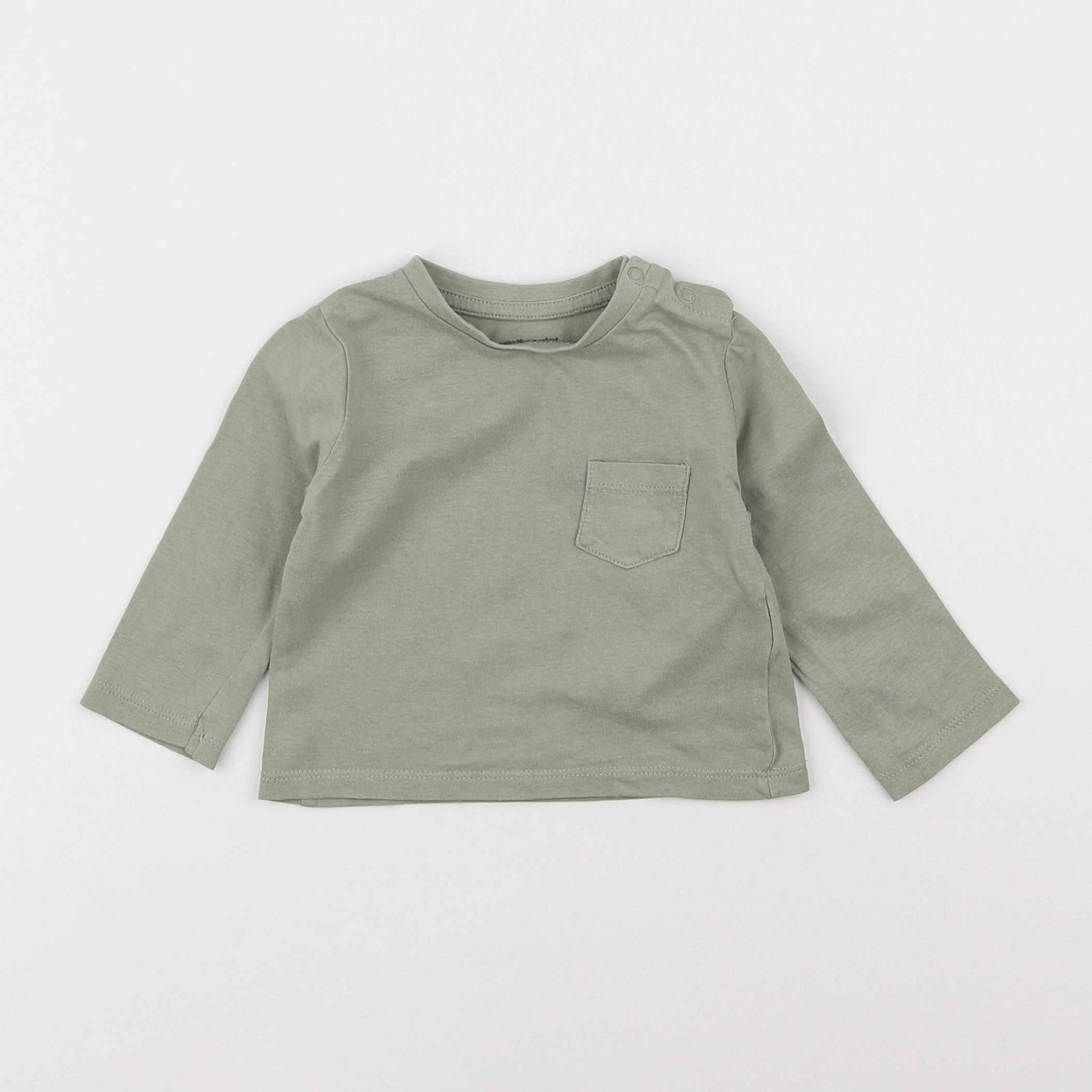 Vertbaudet - tee-shirt coton vert - 9 mois