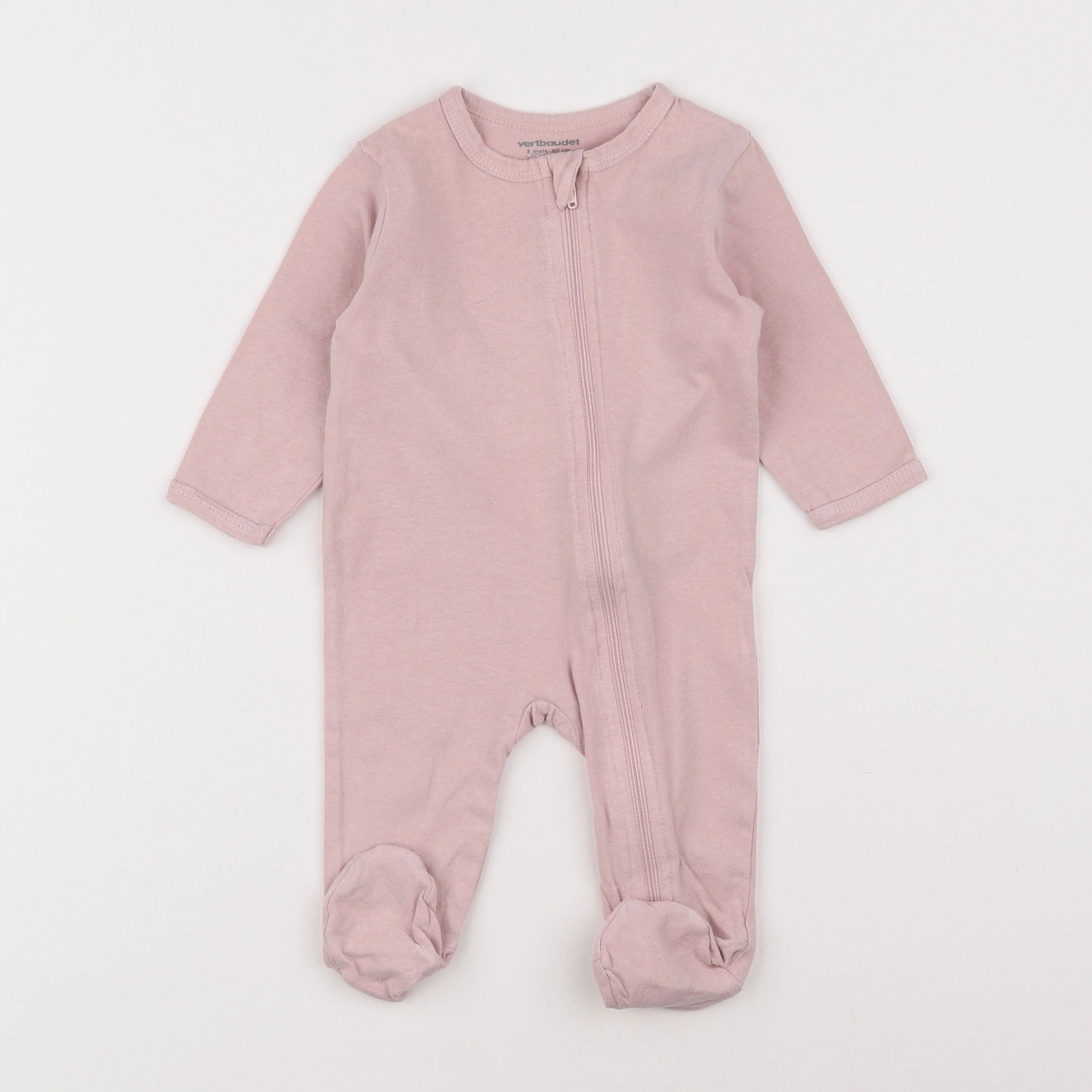 Vertbaudet - pyjama coton rose - 3 mois