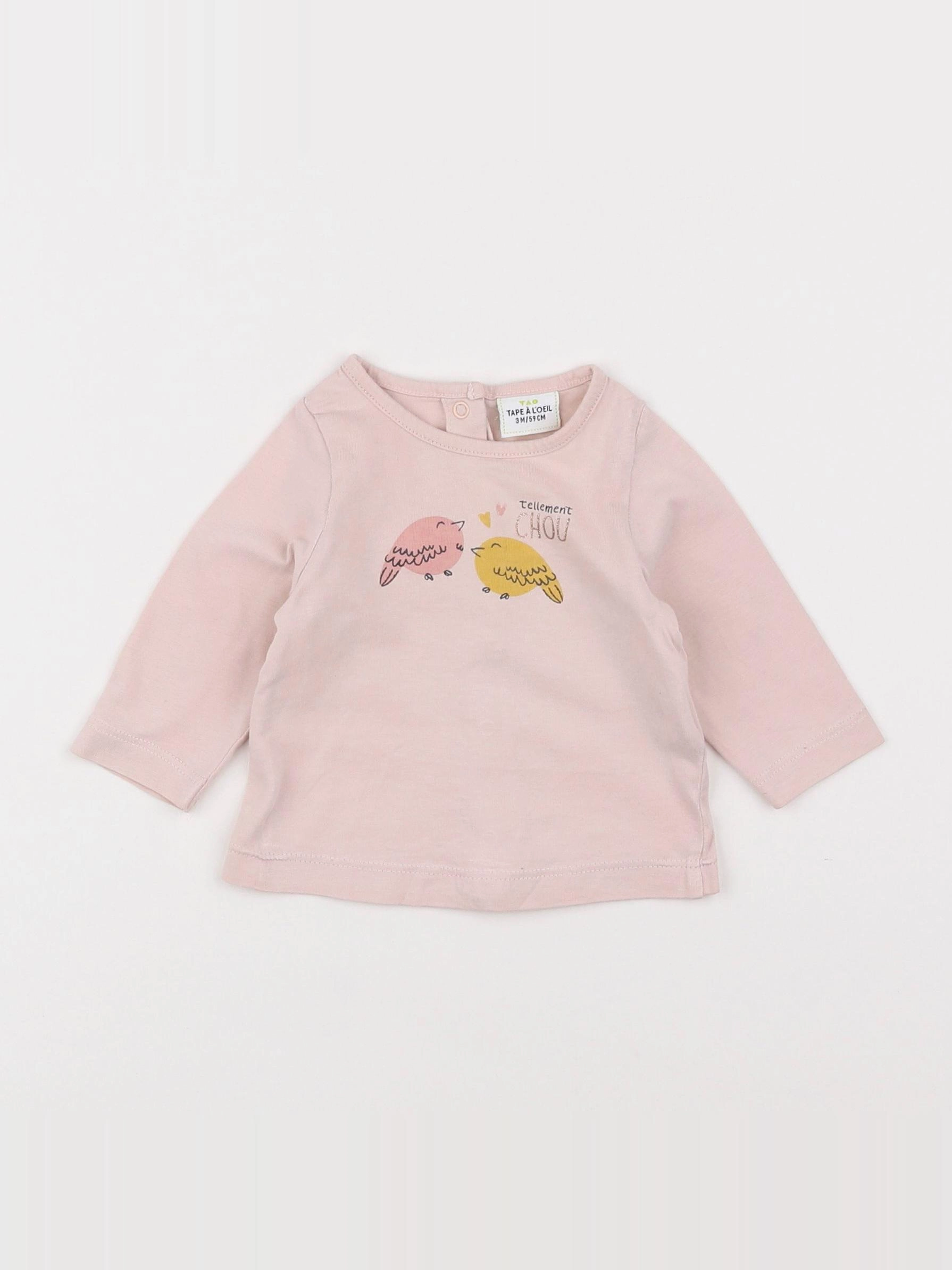 Tape à l'oeil - tee-shirt rose - 3 mois