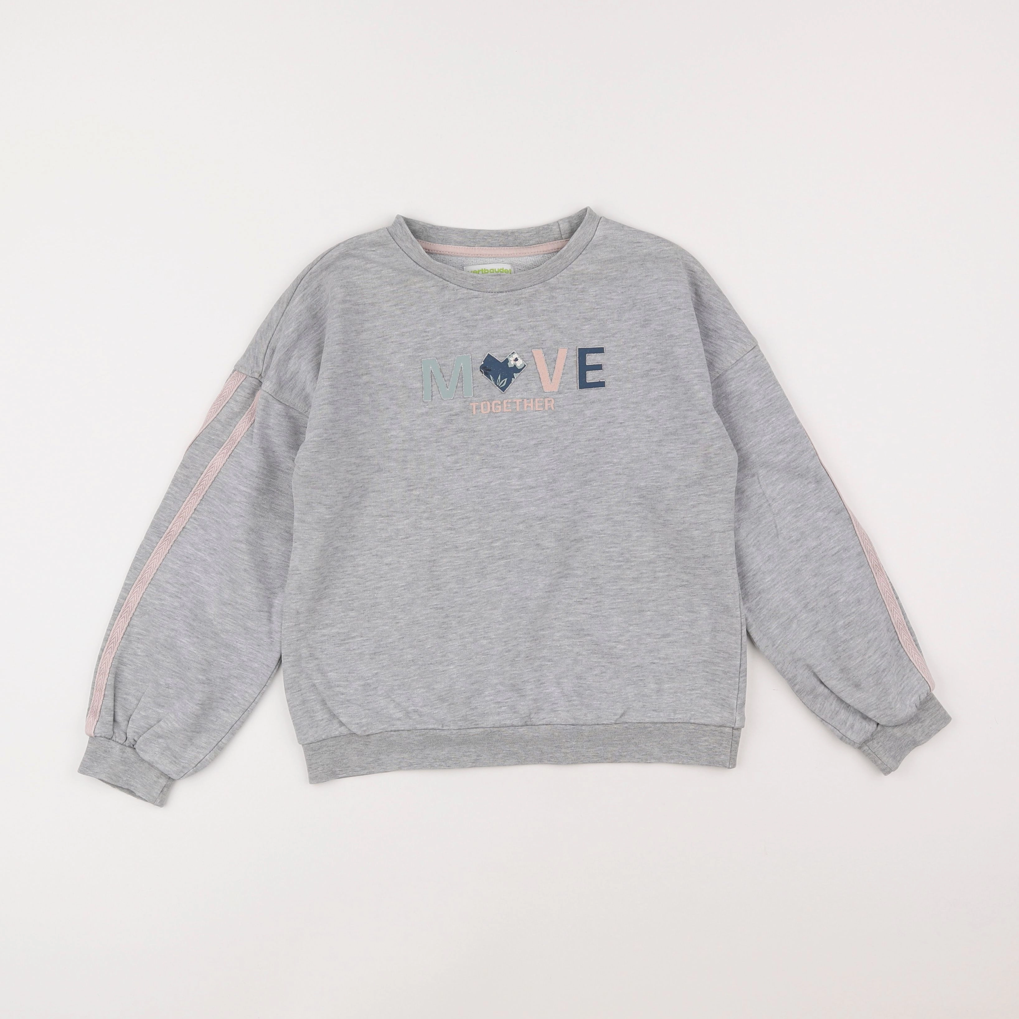 Vertbaudet - sweat gris - 8 ans