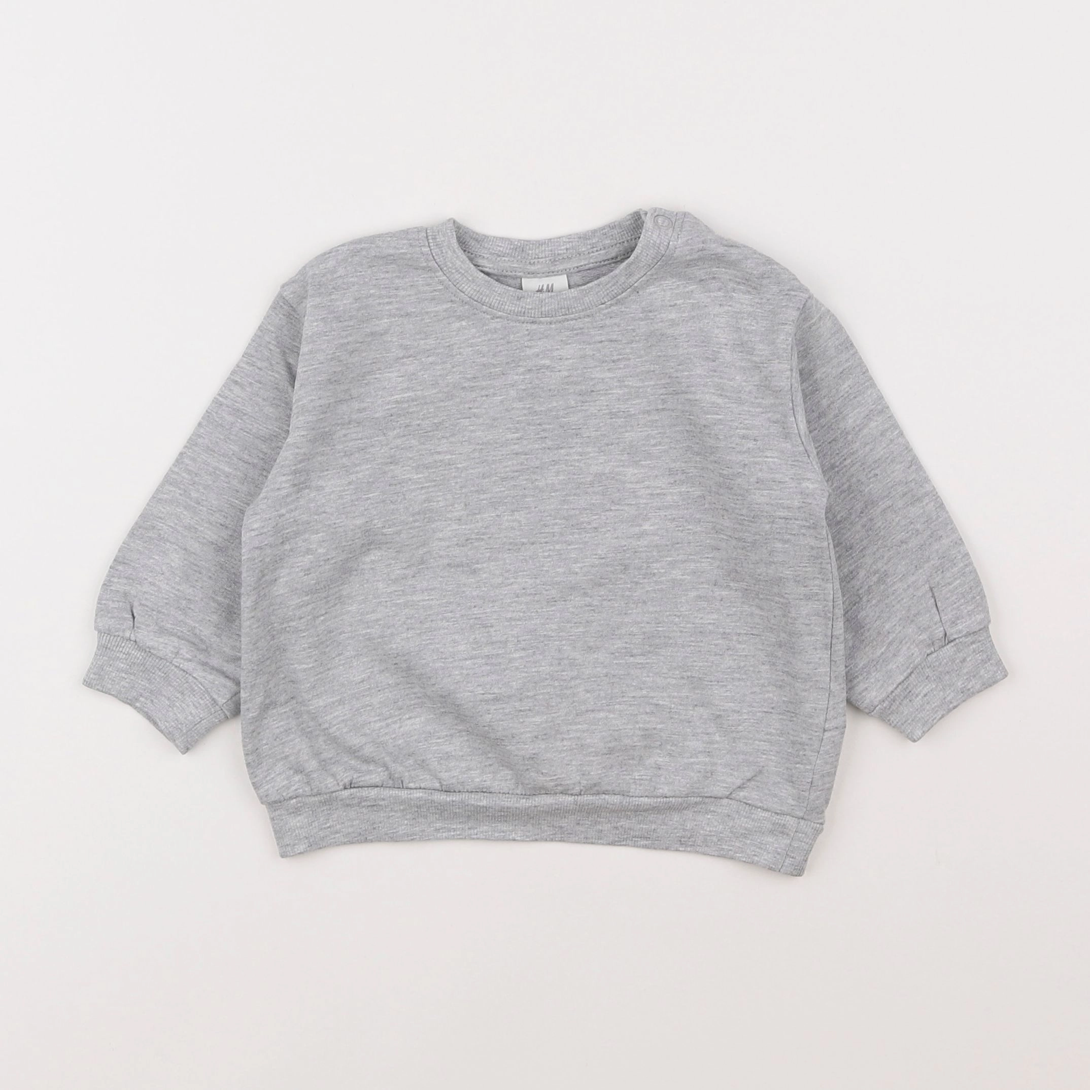 H&M - sweat gris - 6/9 mois