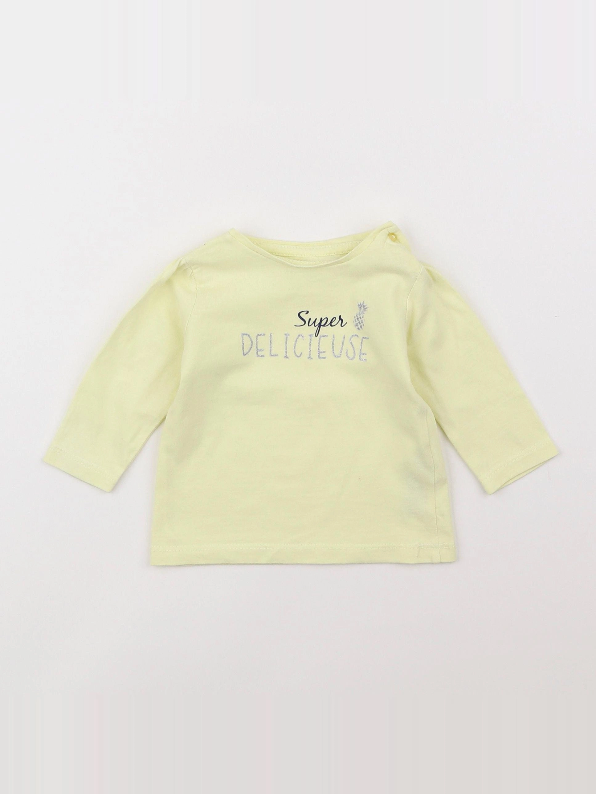 Vertbaudet - tee-shirt jaune - 3 mois