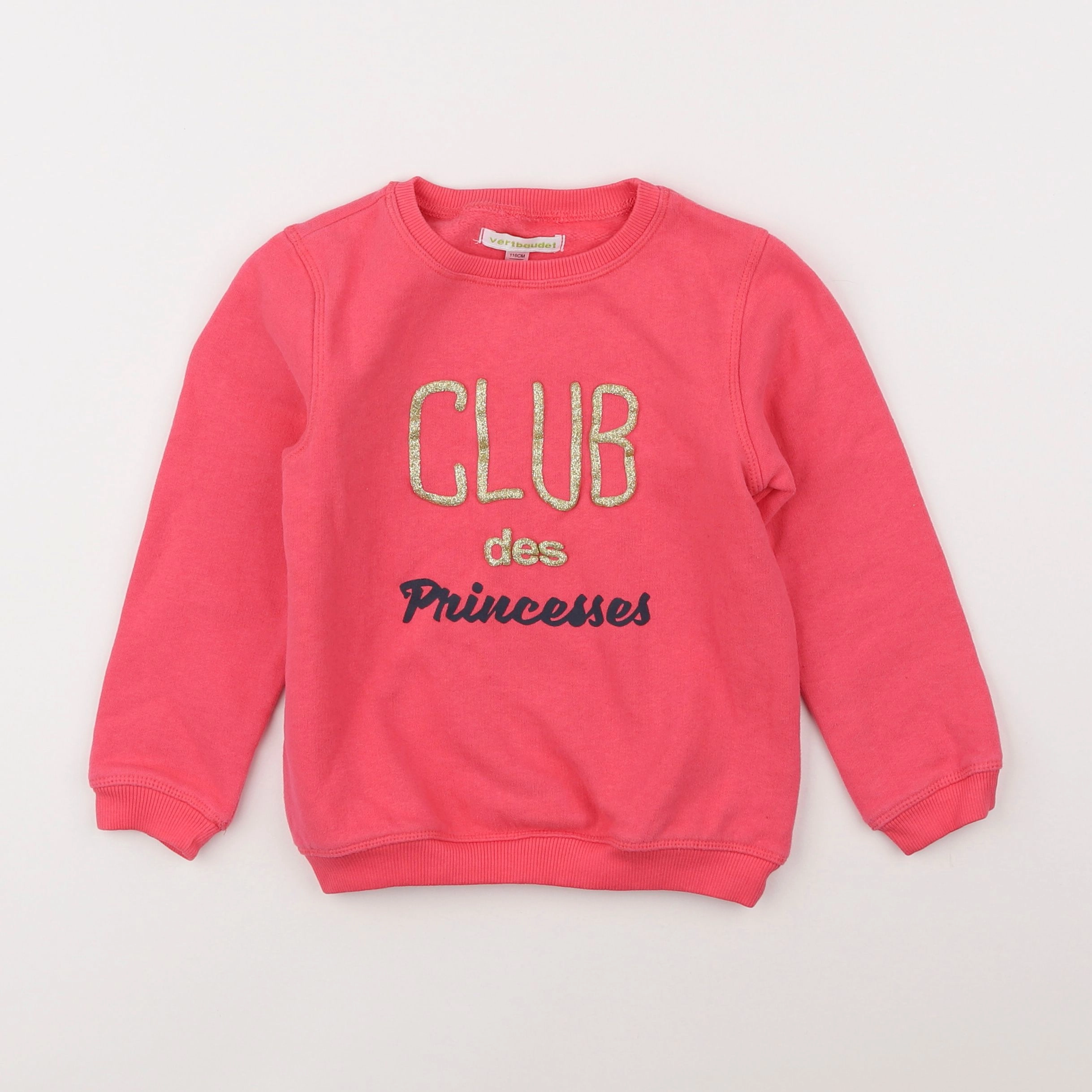 Vertbaudet - sweat rose - 6 ans