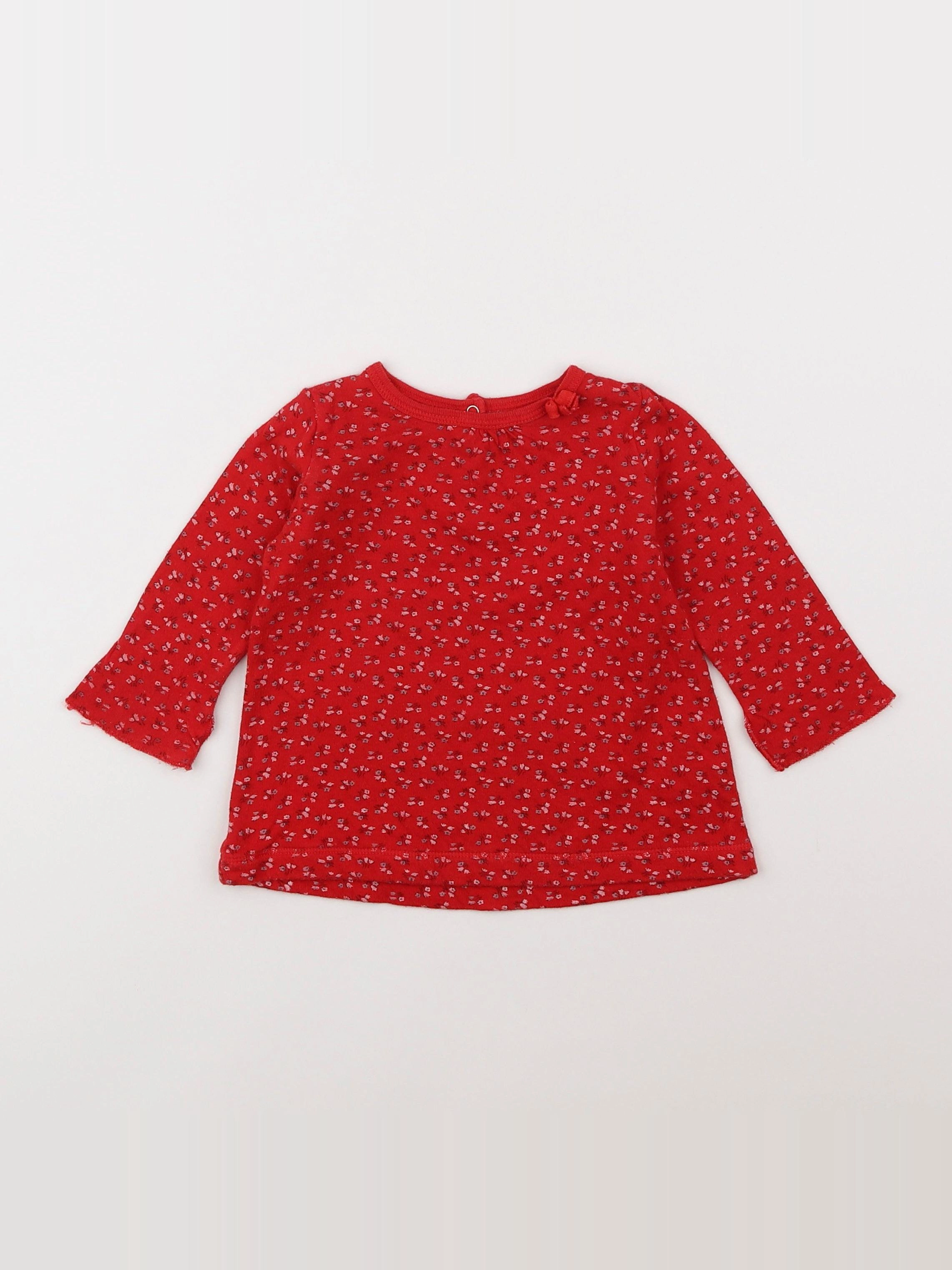 Petit Bateau - tee-shirt rouge - 6 mois