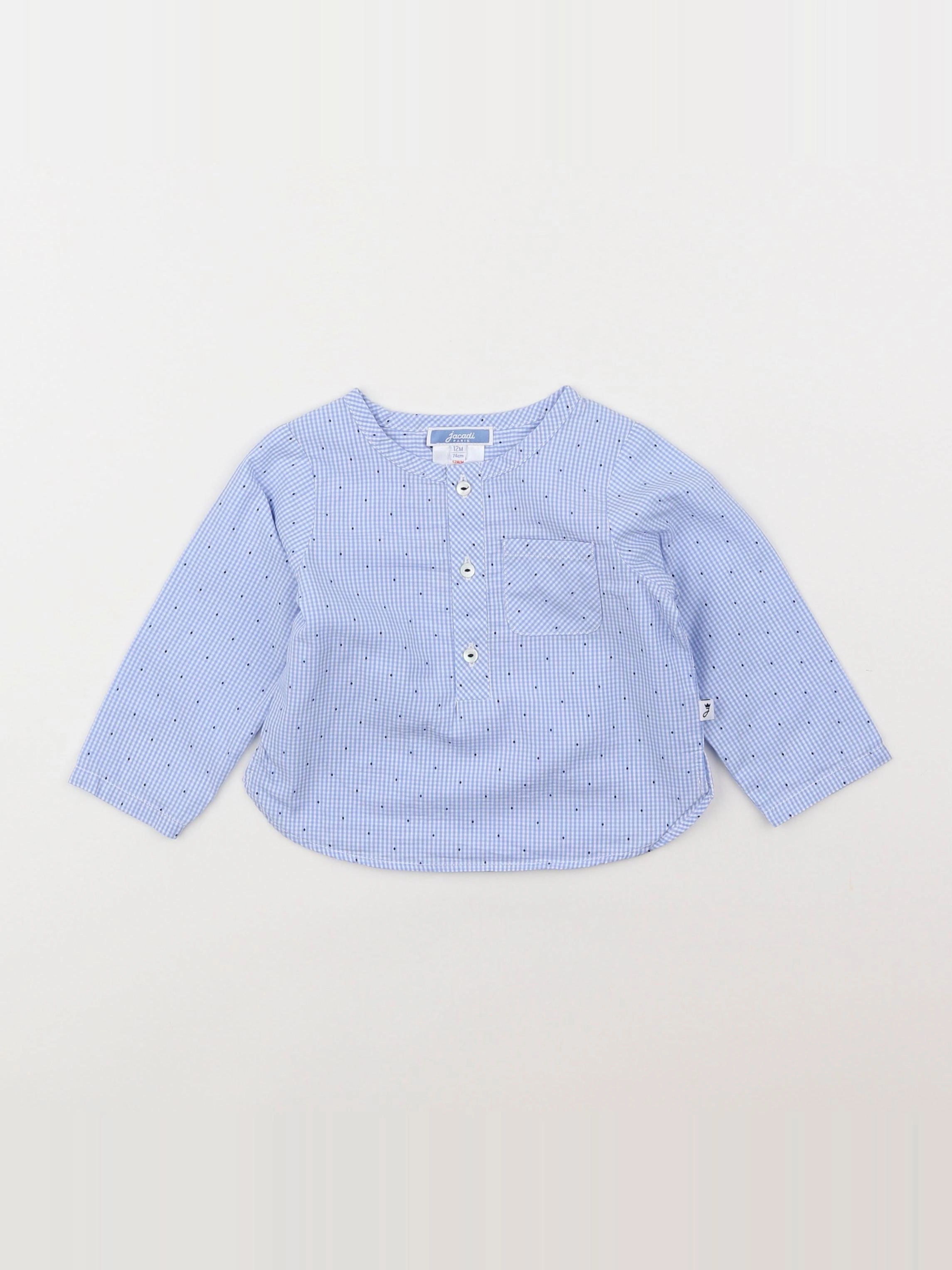 Jacadi - chemise bleu - 12 mois