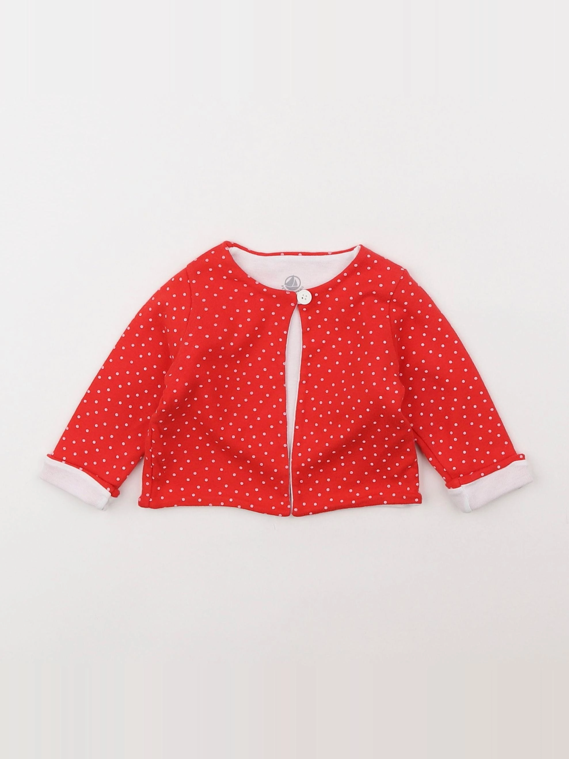 Petit Bateau - gilet rouge - 6 mois