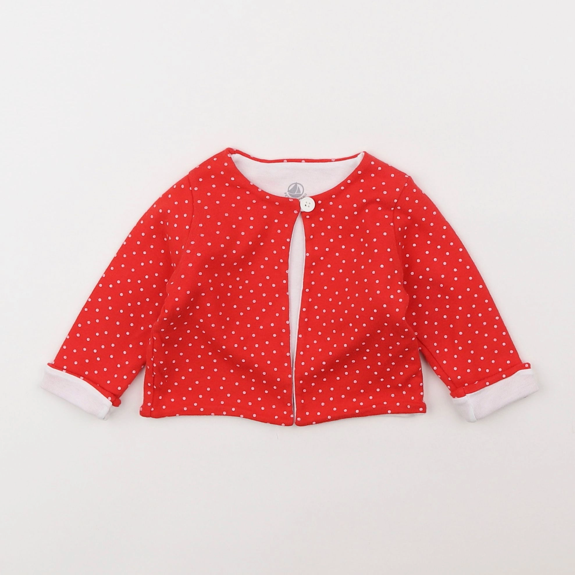 Petit Bateau - gilet rouge - 6 mois