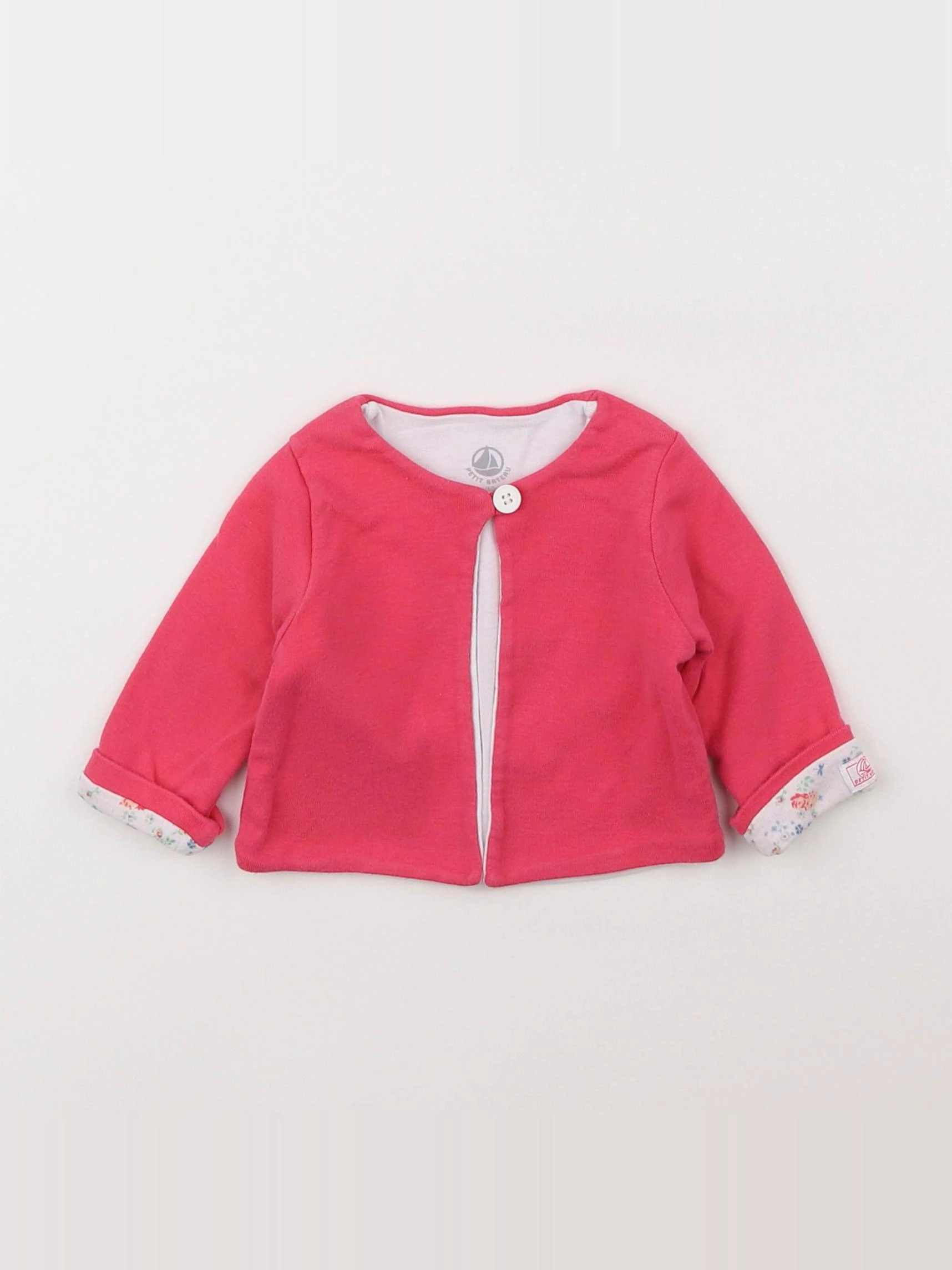 Petit Bateau - gilet rose - 3 mois