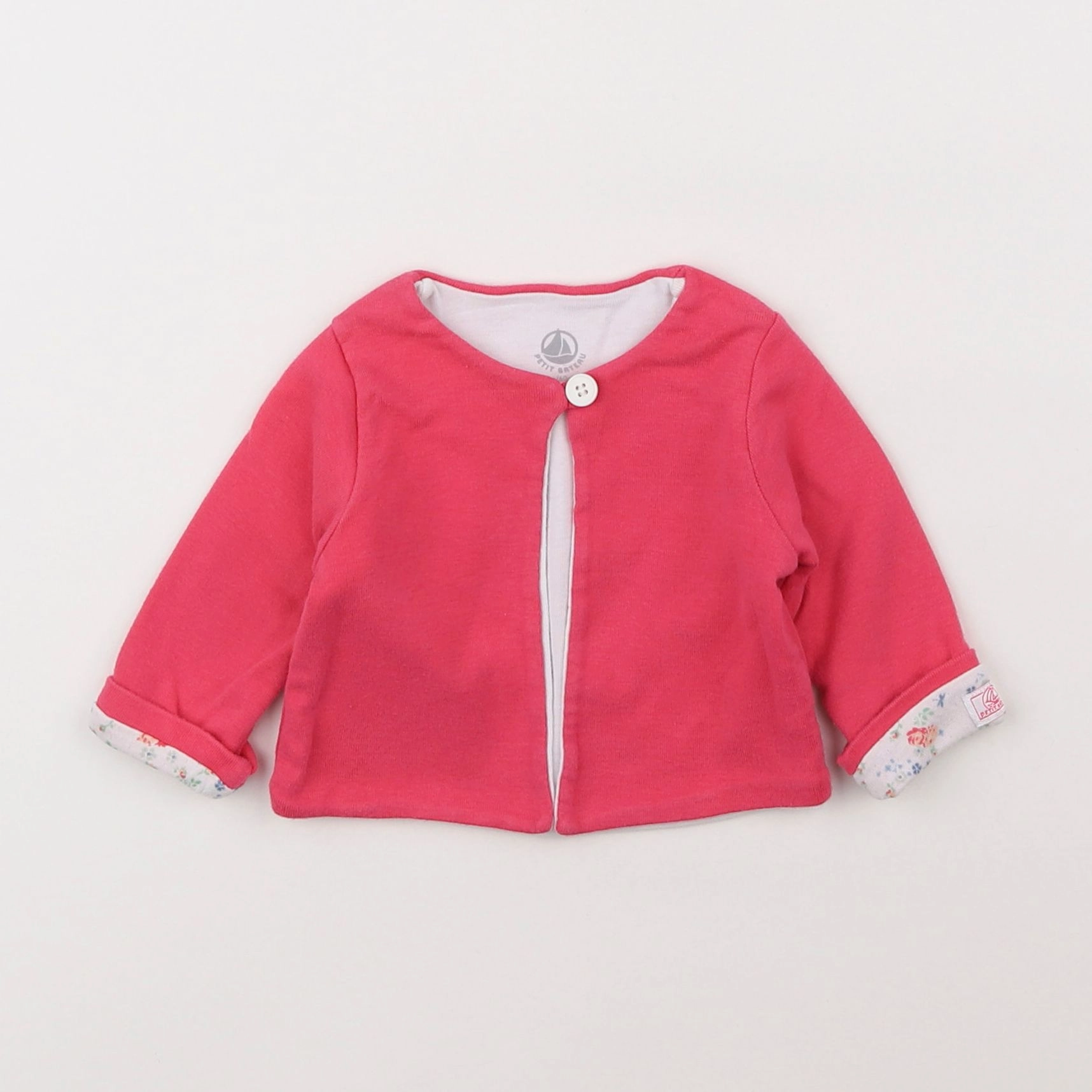 Petit Bateau - gilet rose - 3 mois