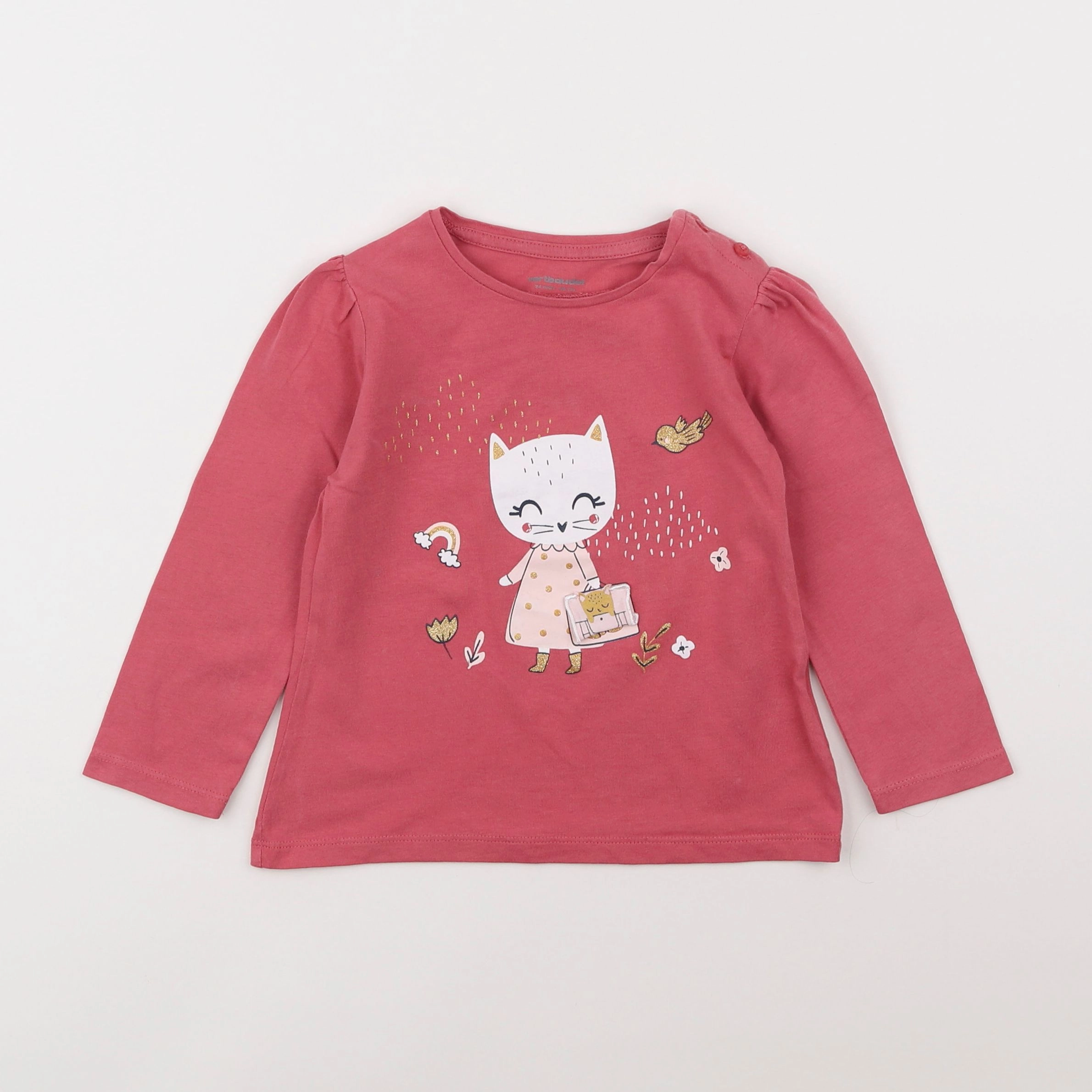 Vertbaudet - tee-shirt rose - 2 ans