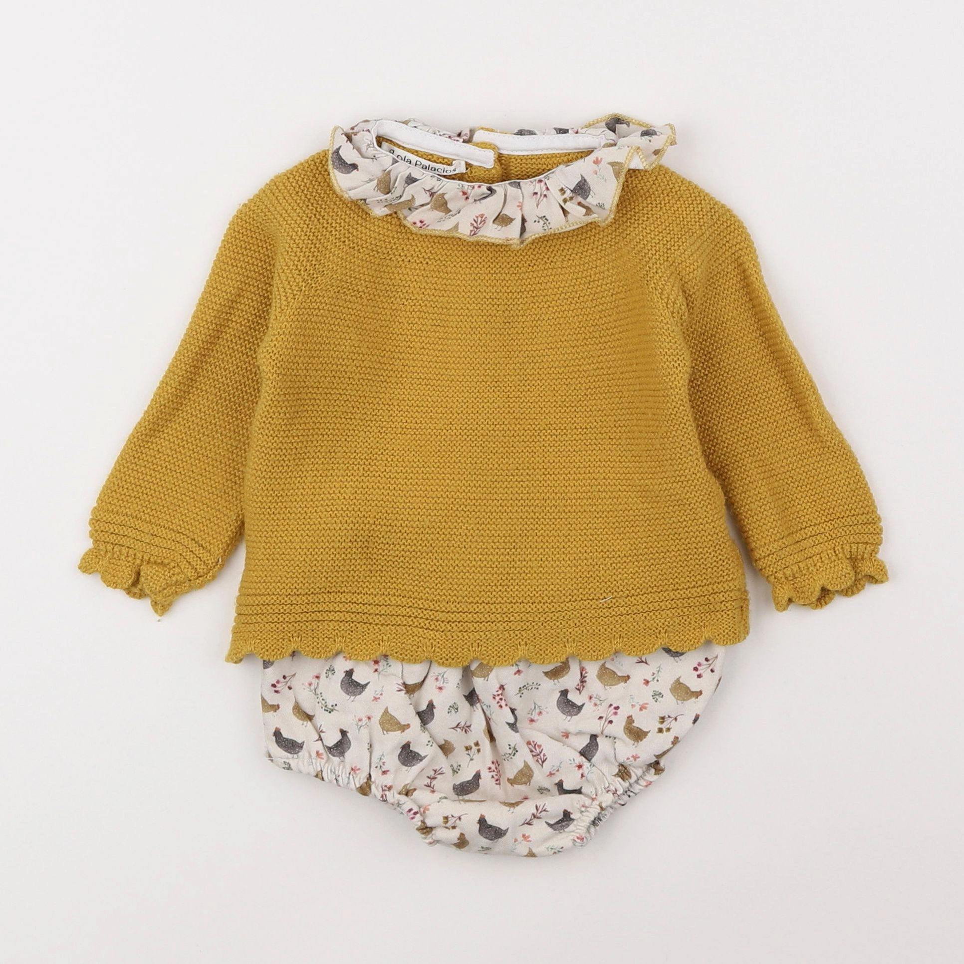 Lola Palacios - ensemble jaune, beige - 12 mois