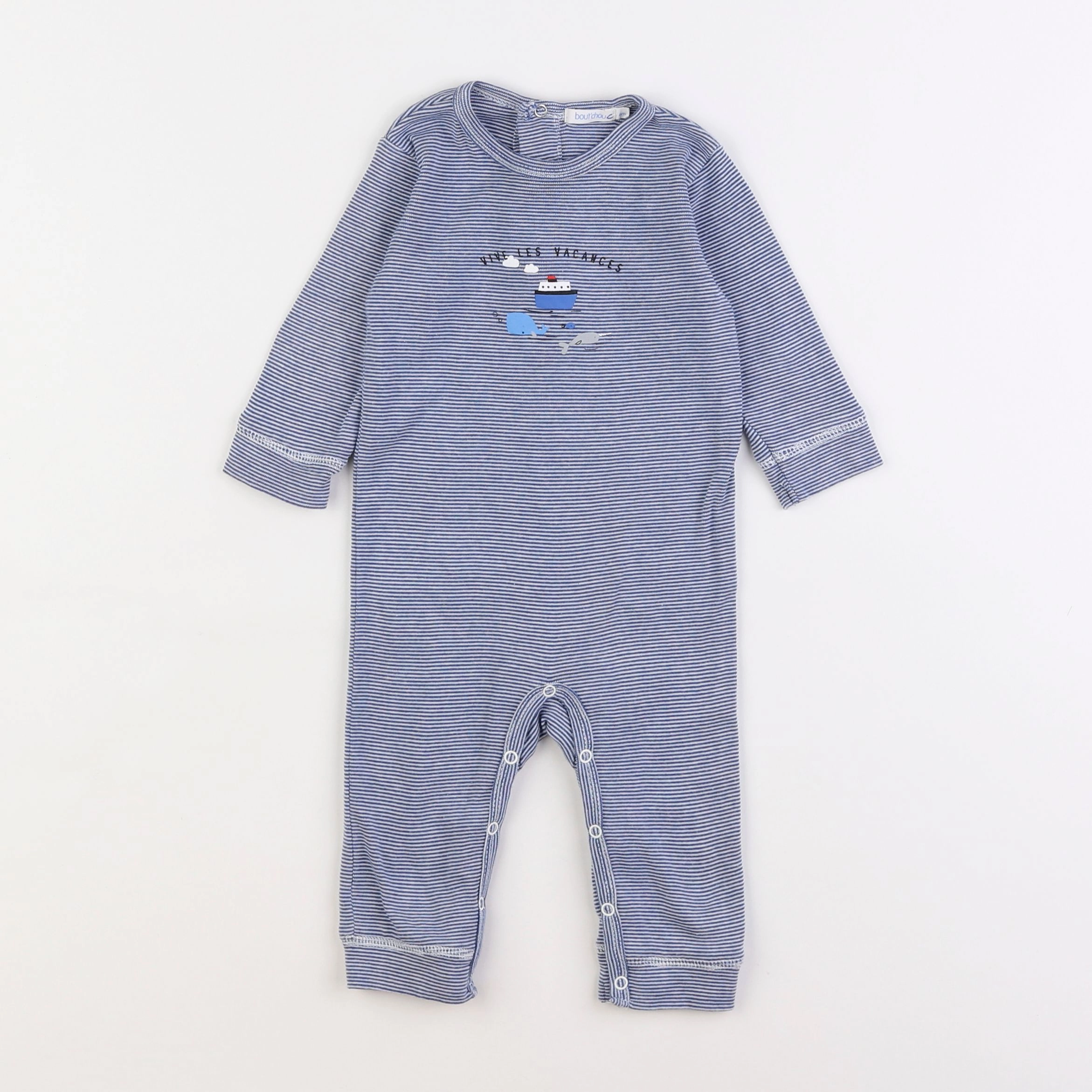 Boutchou - pyjama coton bleu - 6 mois