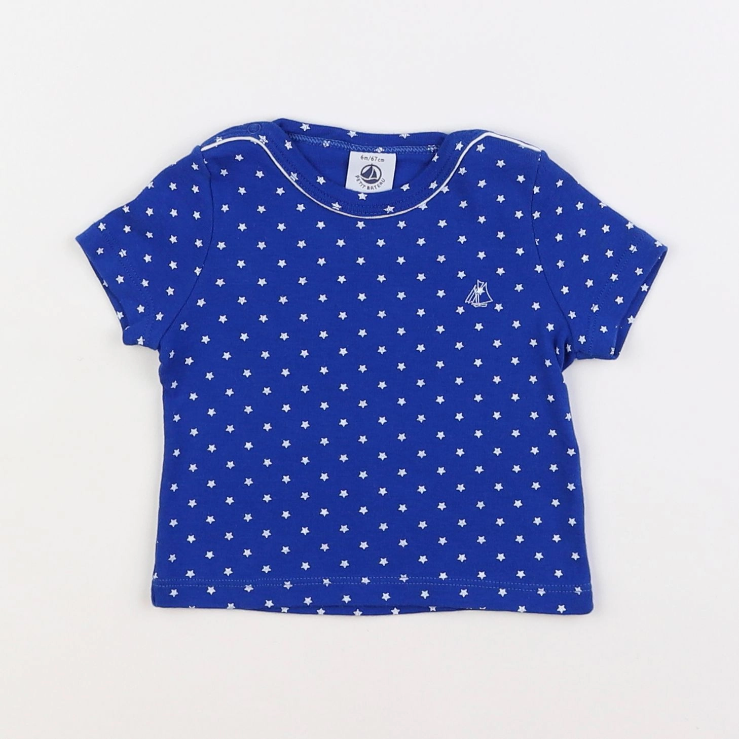 Petit Bateau - maillot de corps bleu - 6 mois