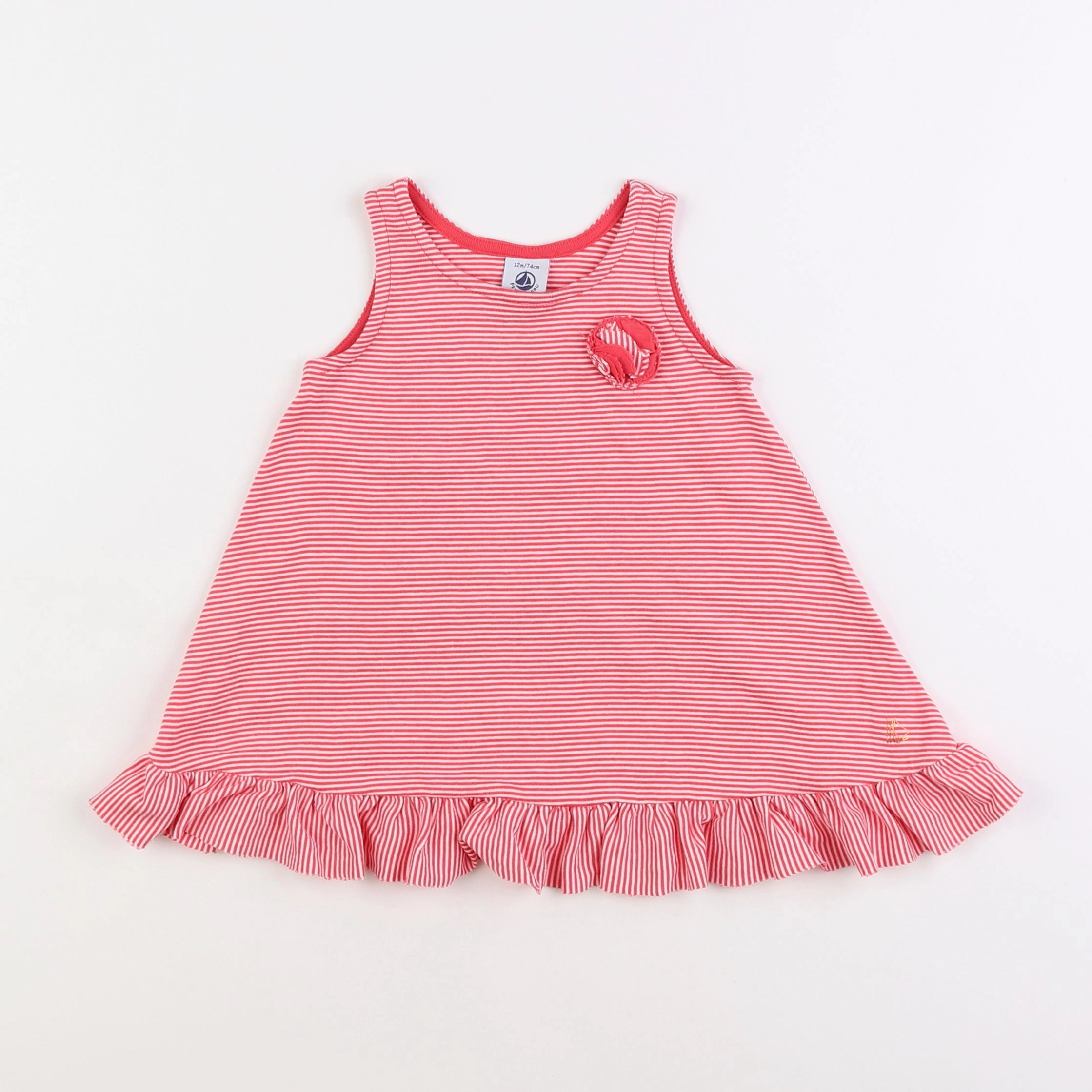 Petit Bateau - robe rose - 12 mois