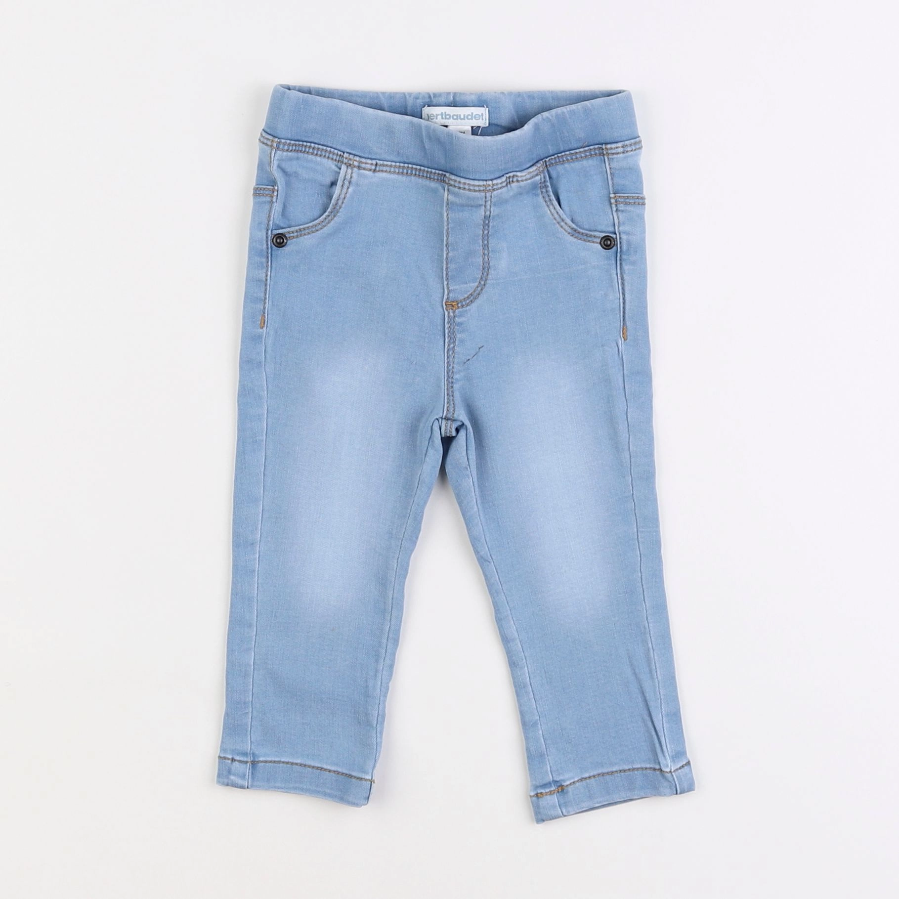 Vertbaudet - jegging bleu - 12 mois