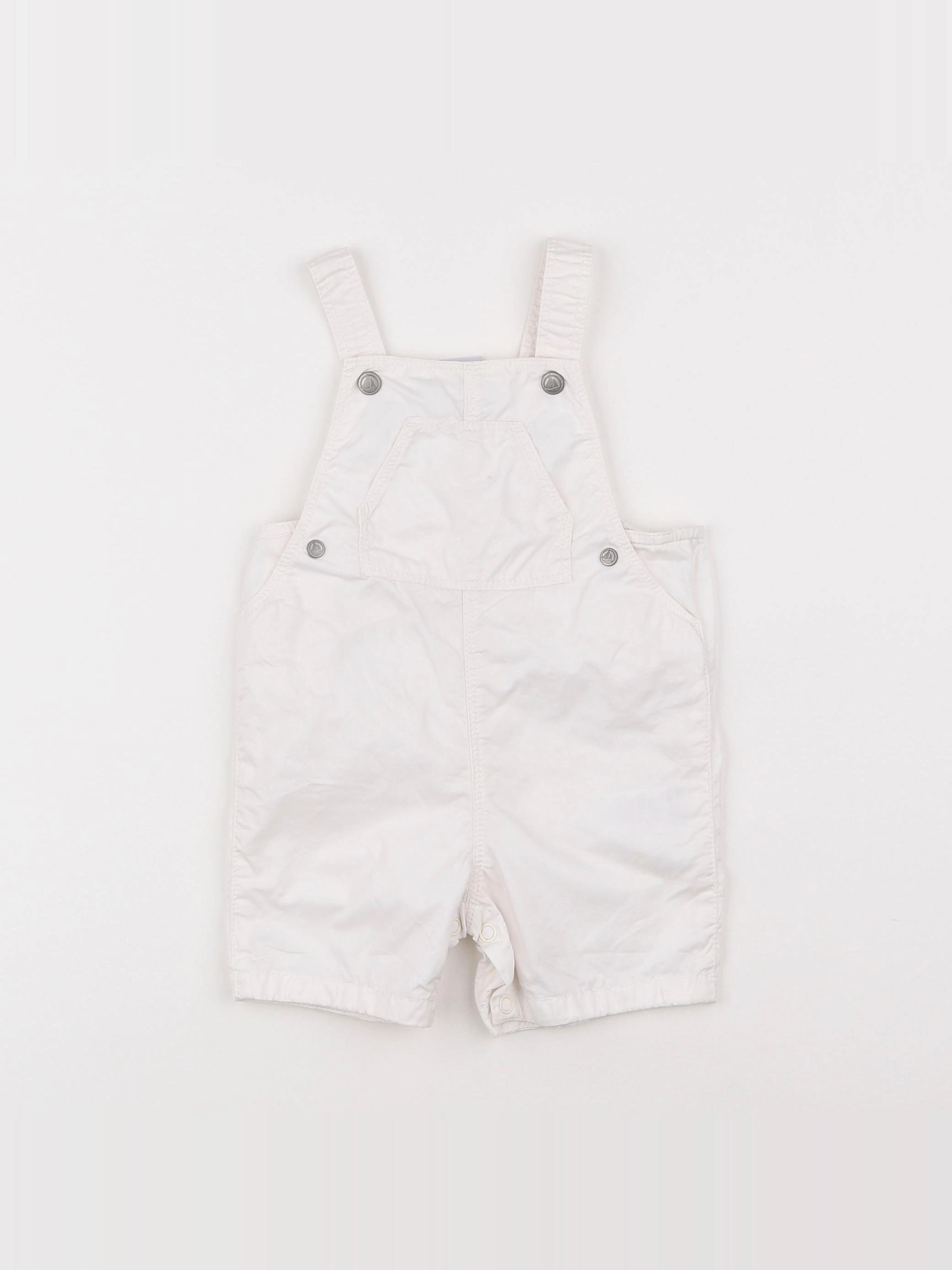 Petit Bateau - salopette blanc - 6 mois