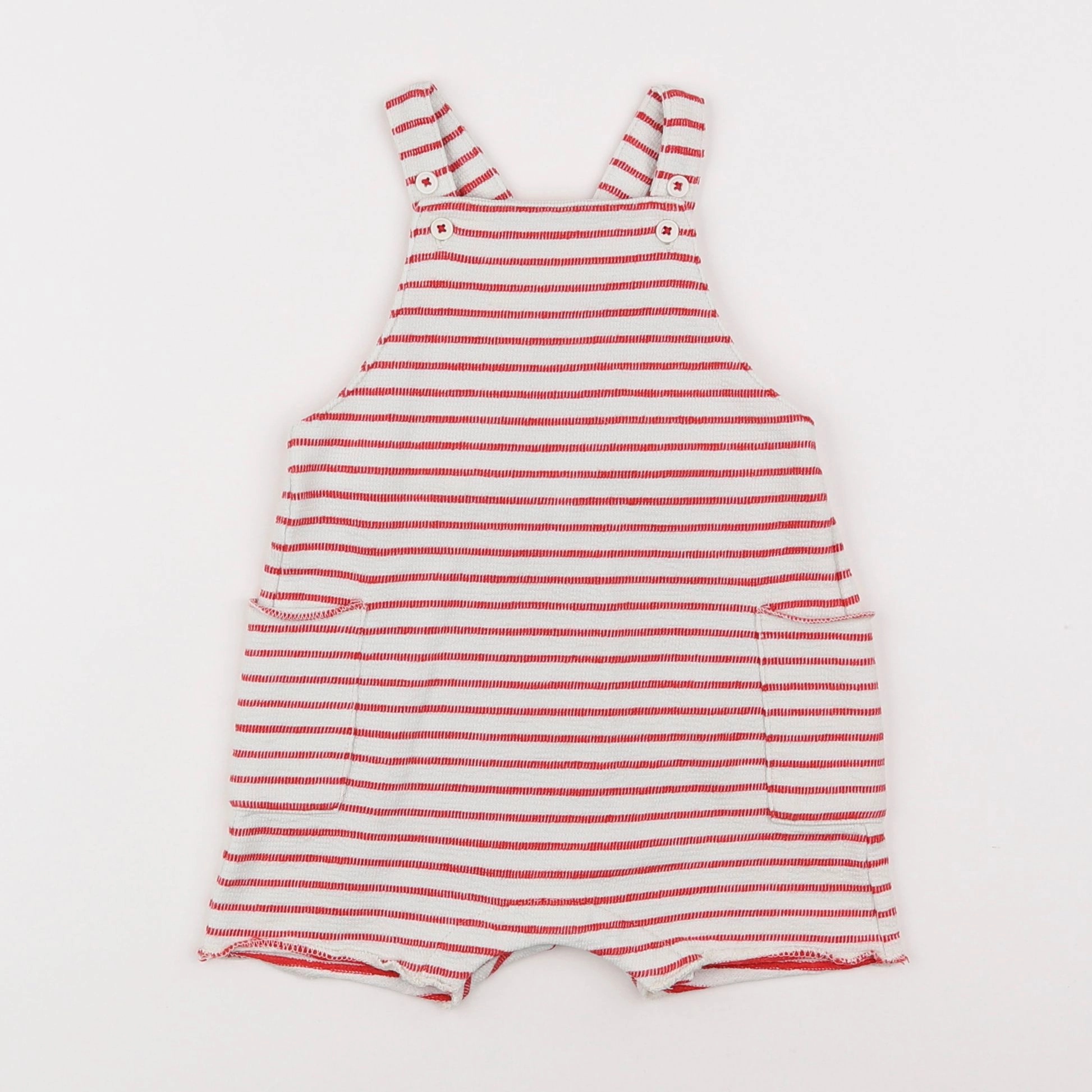 Boutchou - salopette blanc, rouge - 6 mois