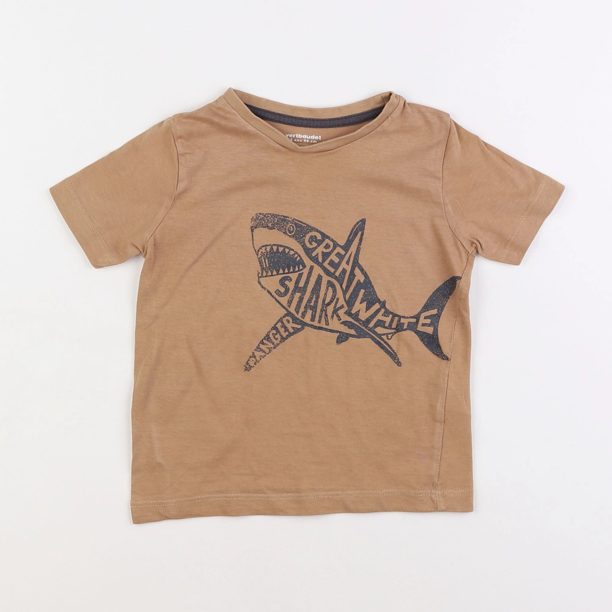 Vertbaudet - tee-shirt marron - 3 ans