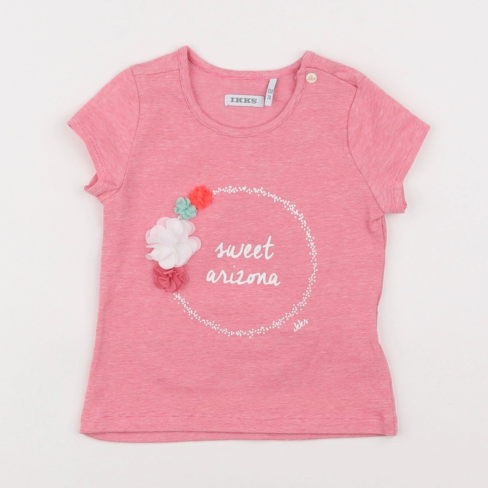 IKKS - tee-shirt rose - 12 mois