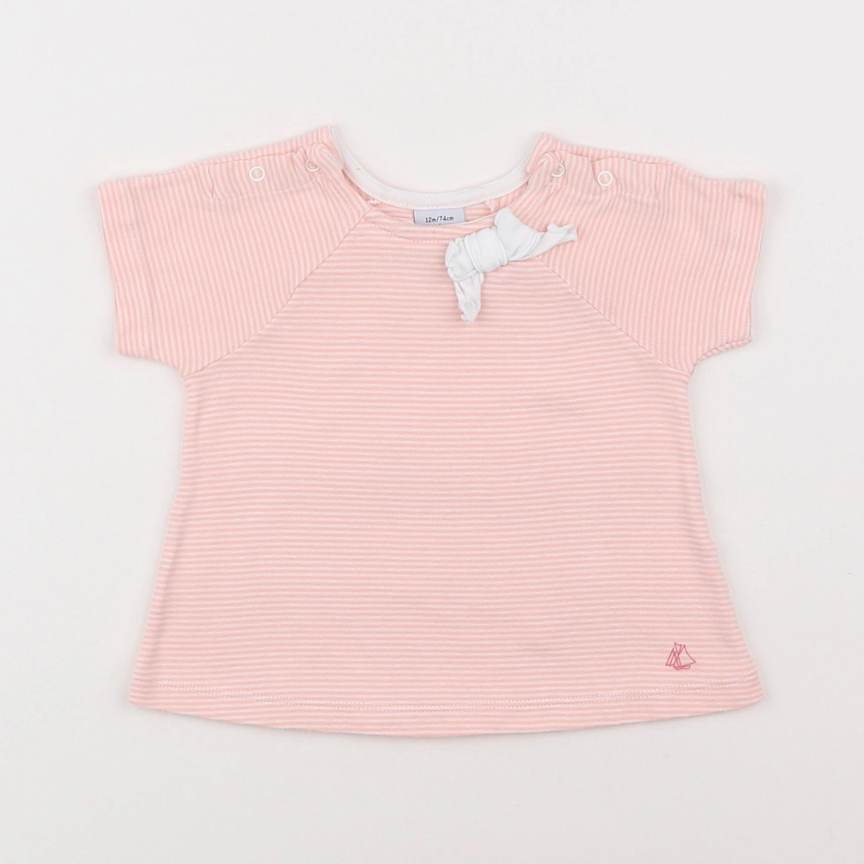 Petit Bateau - tee-shirt rose - 12 mois