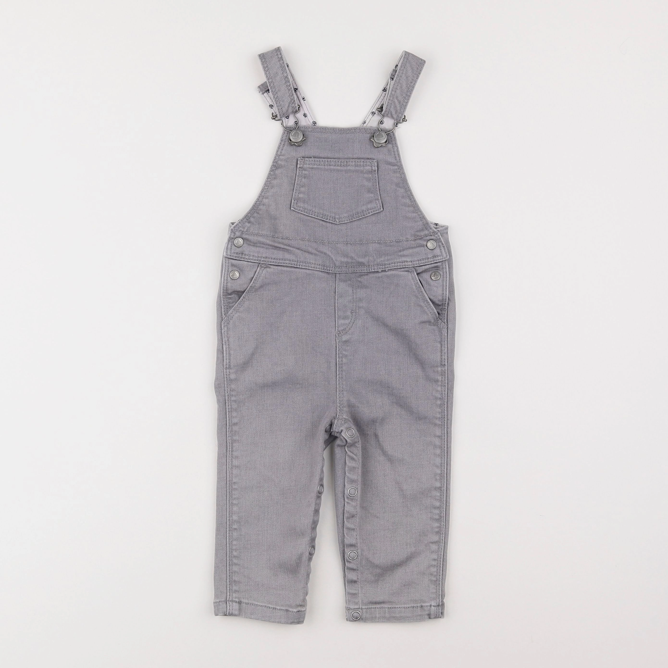 Petit Bateau - salopette gris - 6 mois