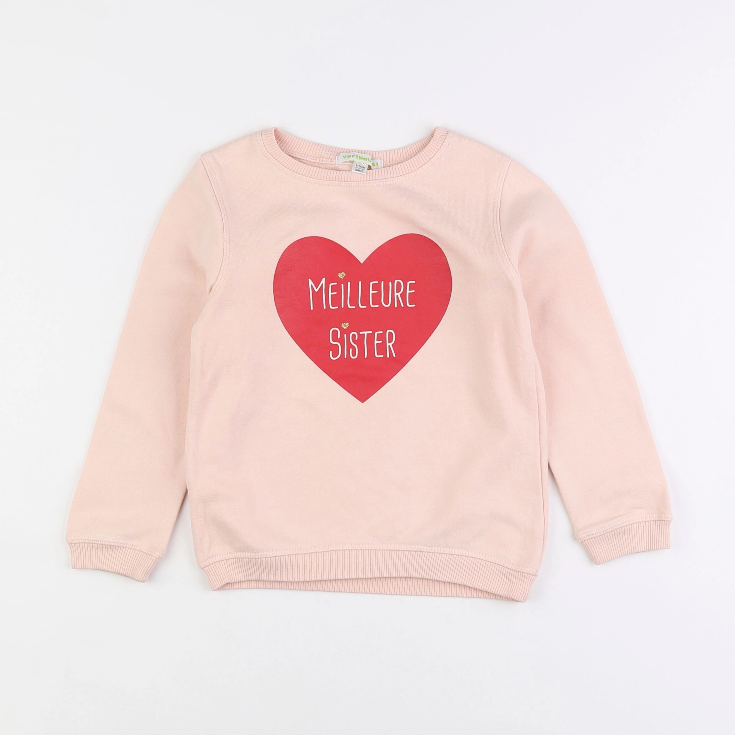 Vertbaudet - sweat rose - 5 ans