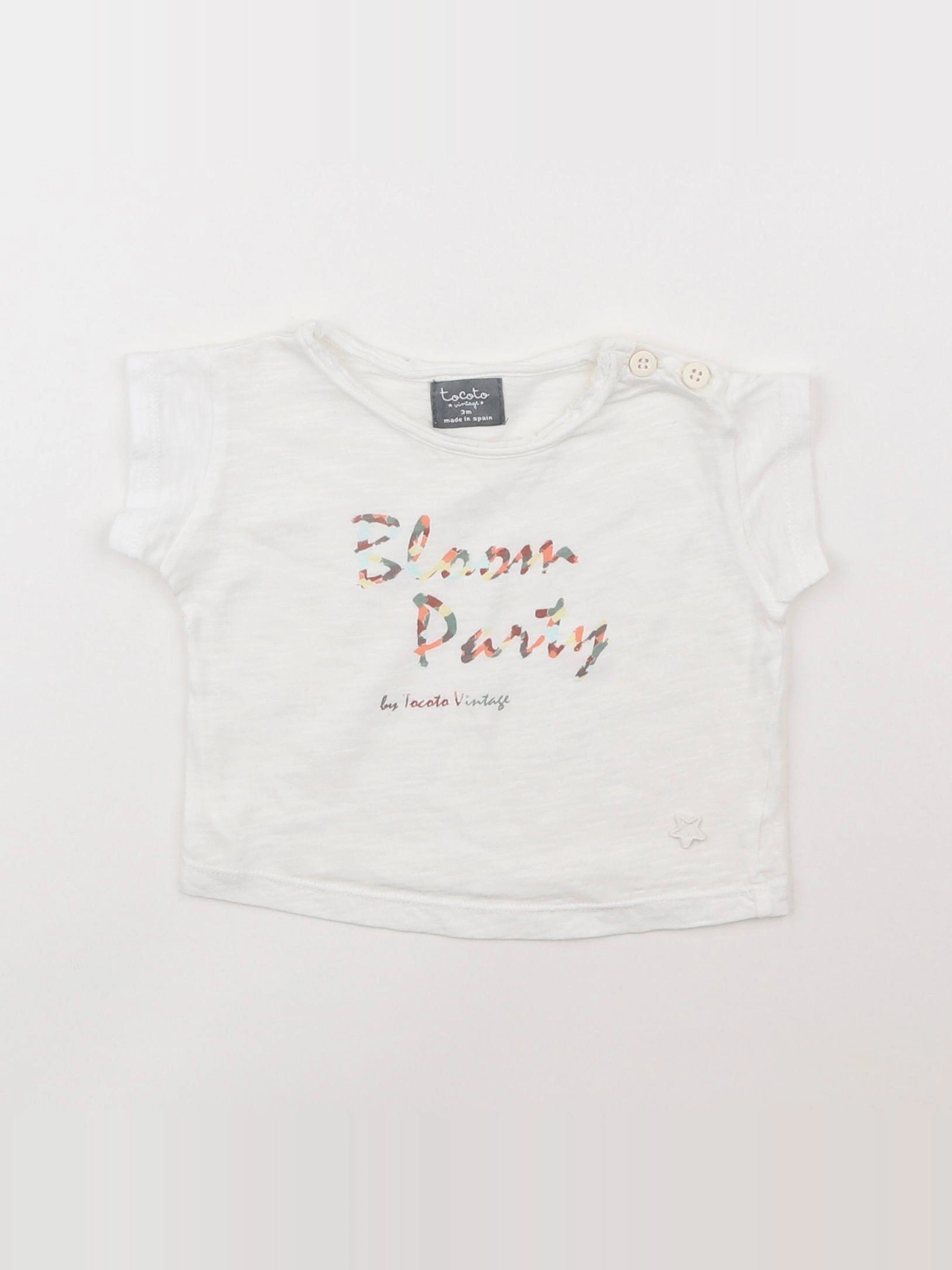 Tocoto vintage - tee-shirt blanc - 3 mois