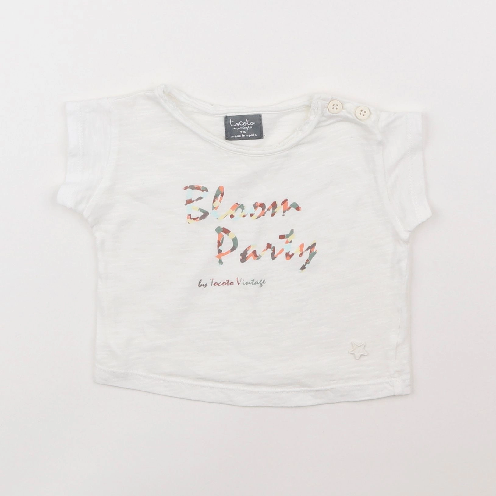 Tocoto vintage - tee-shirt blanc - 3 mois