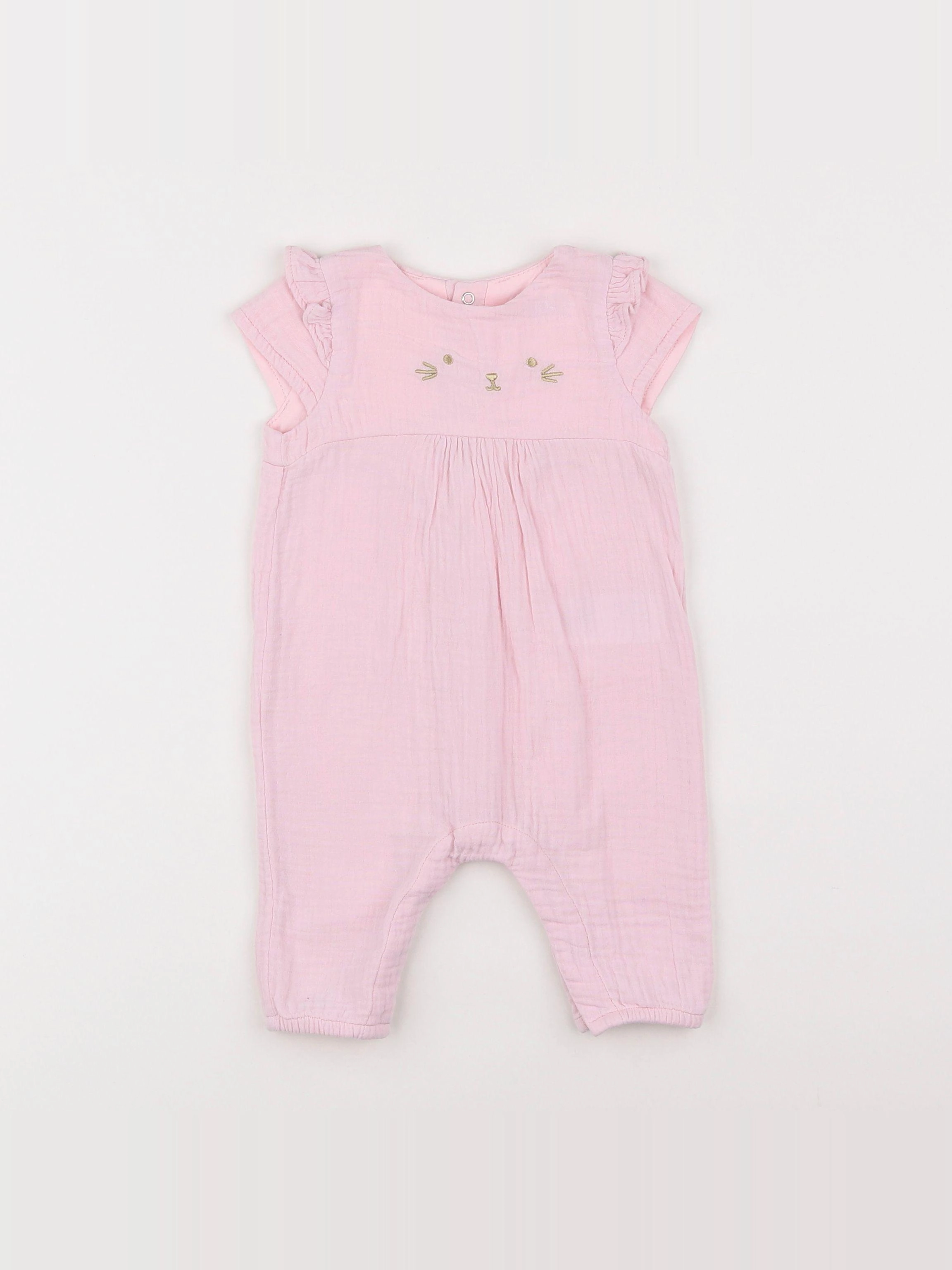 Vertbaudet - combinaison rose - 3 mois