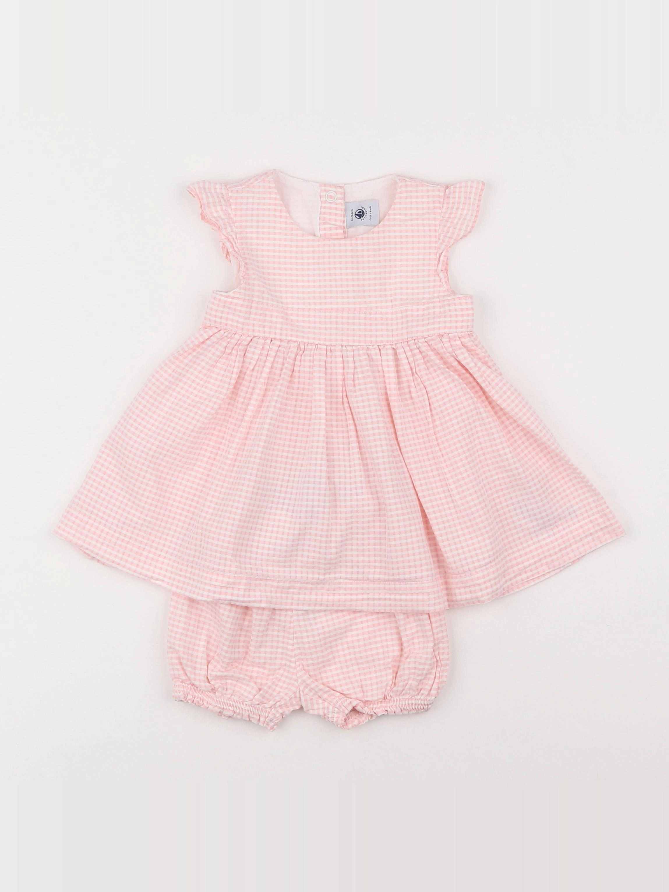 Petit Bateau - robe rose - 6 mois