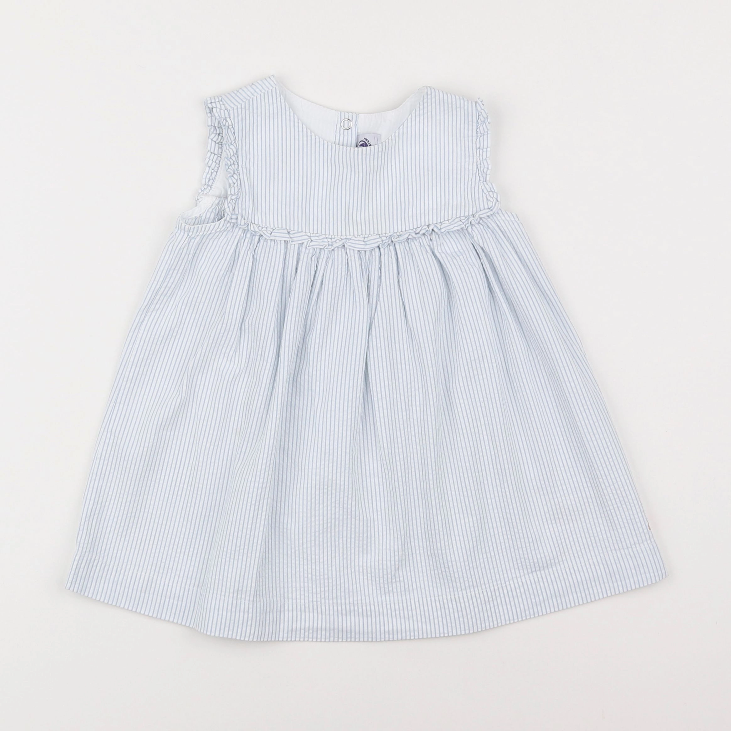 Petit Bateau - robe blanc, bleu - 18 mois