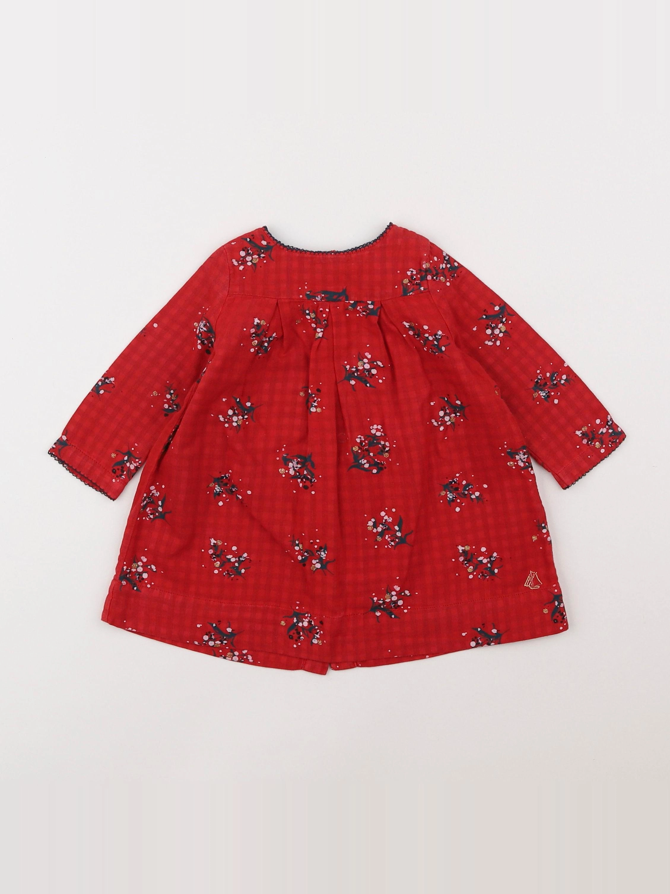 Petit Bateau - robe rouge - 6 mois