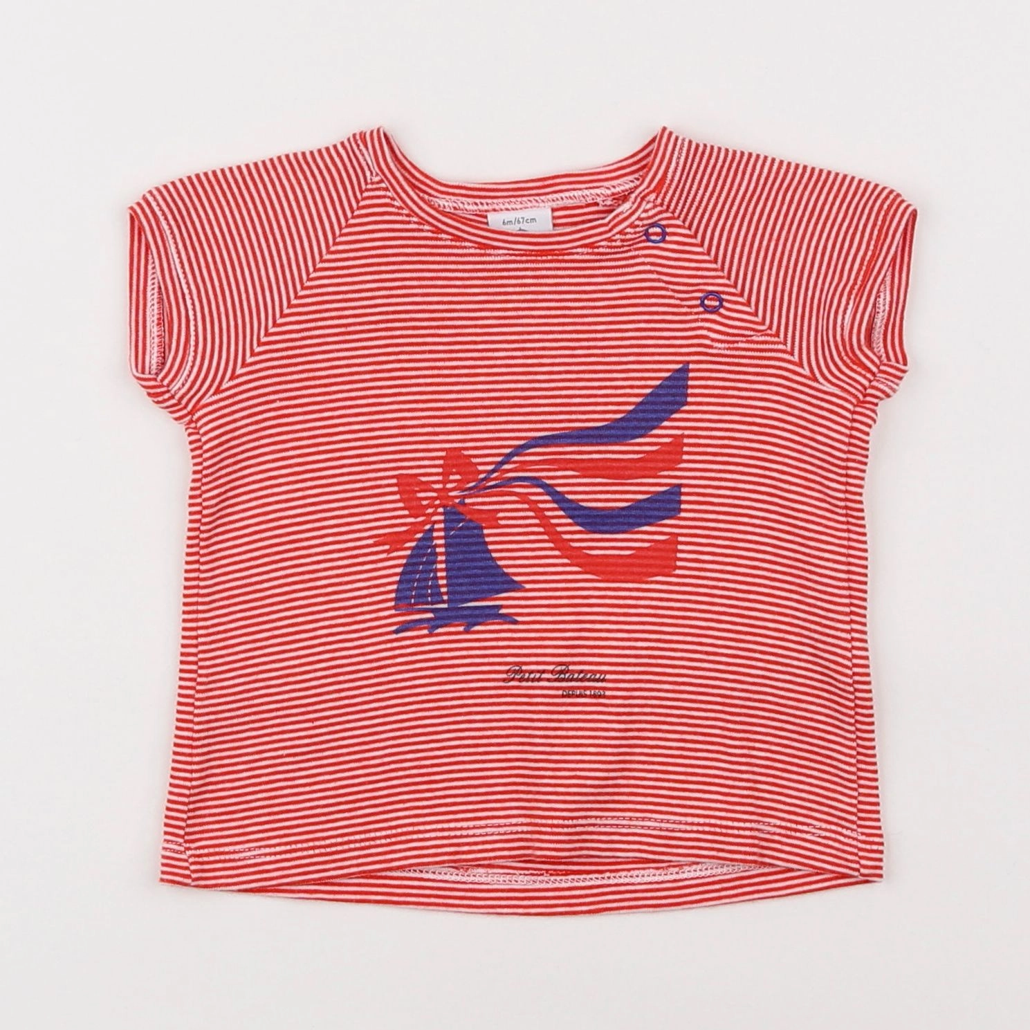 Petit Bateau - tee-shirt rouge - 6 mois