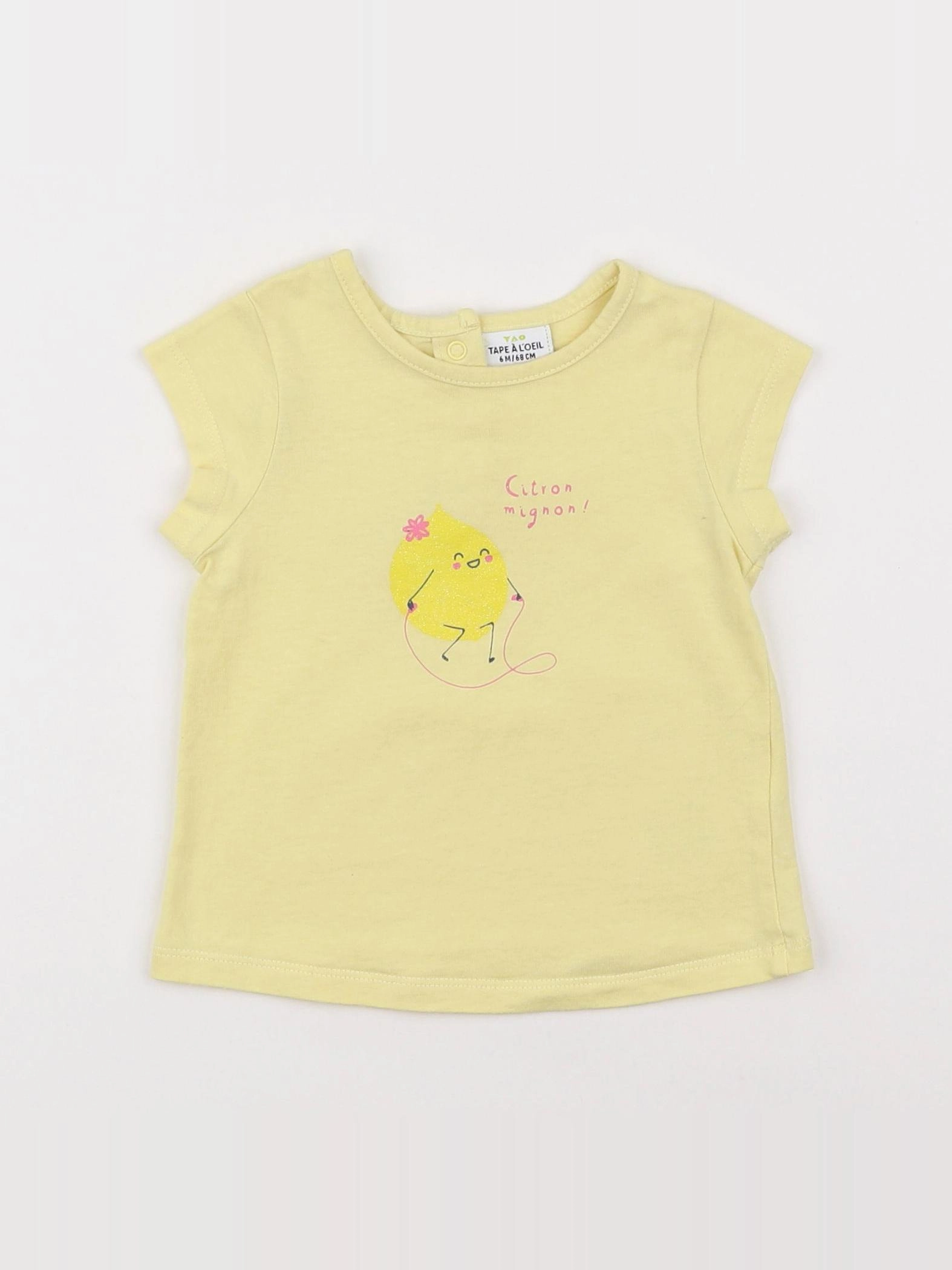 Tape à l'oeil - tee-shirt jaune - 6 mois