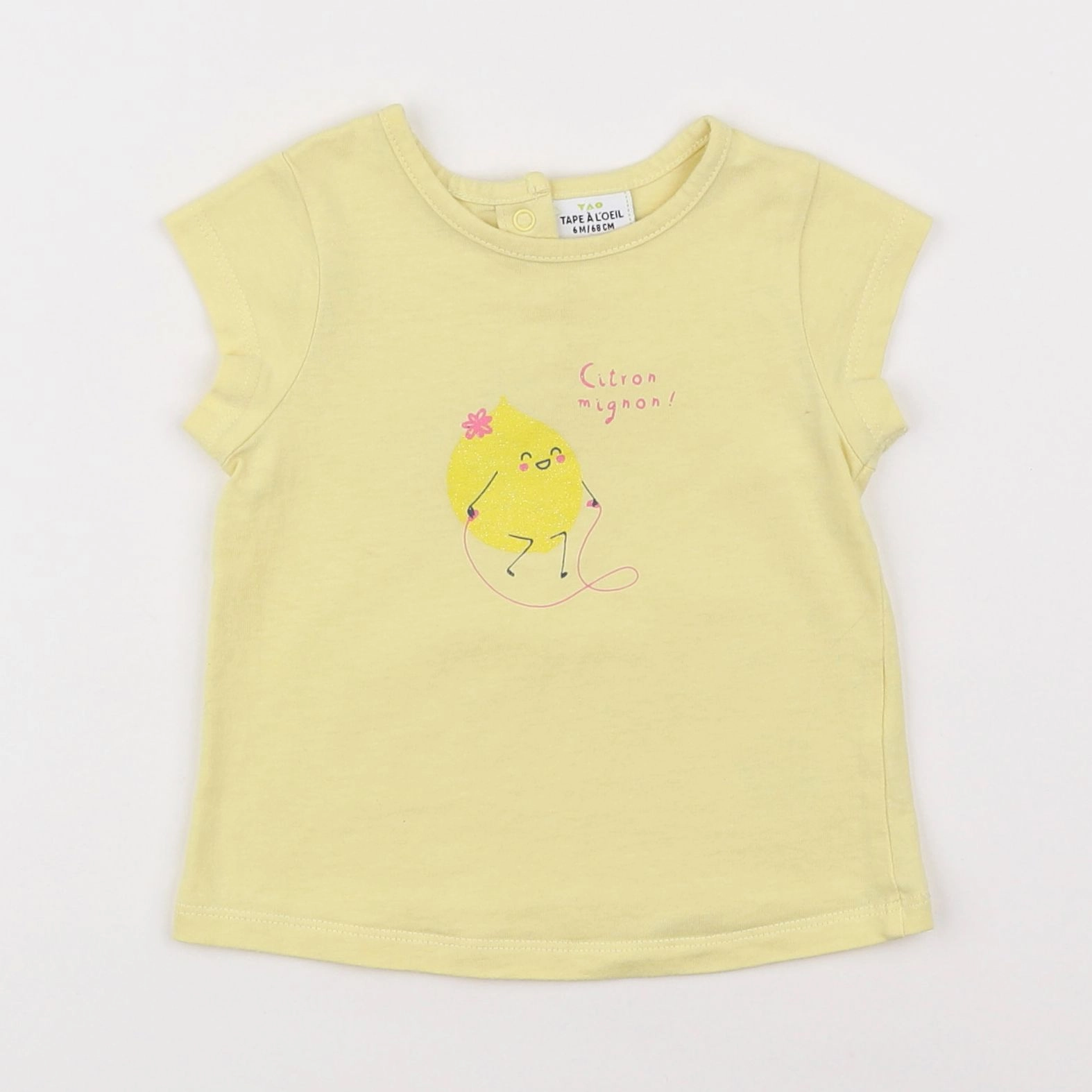 Tape à l'oeil - tee-shirt jaune - 6 mois