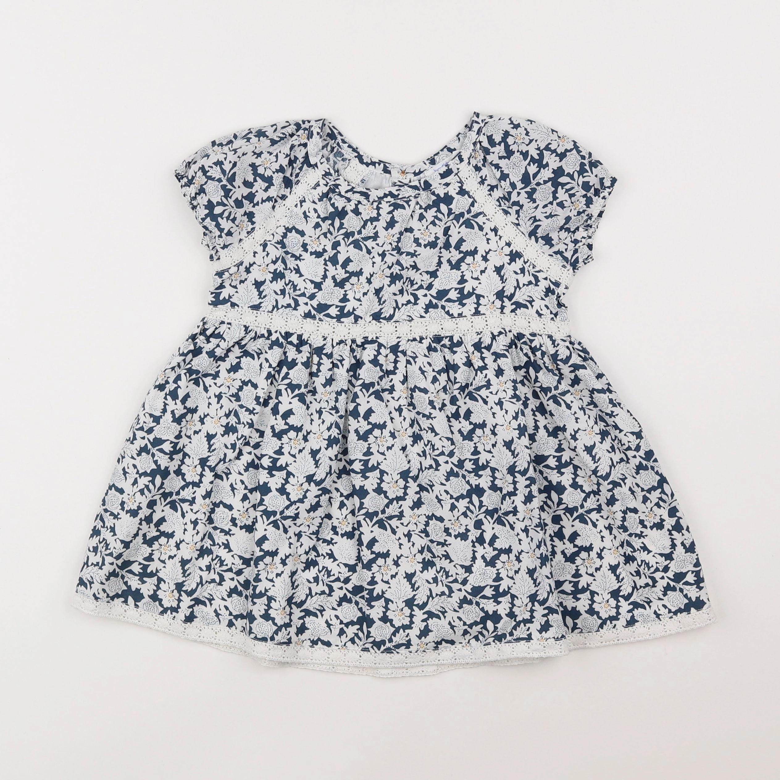 Boutchou - robe bleu, beige - 12 mois