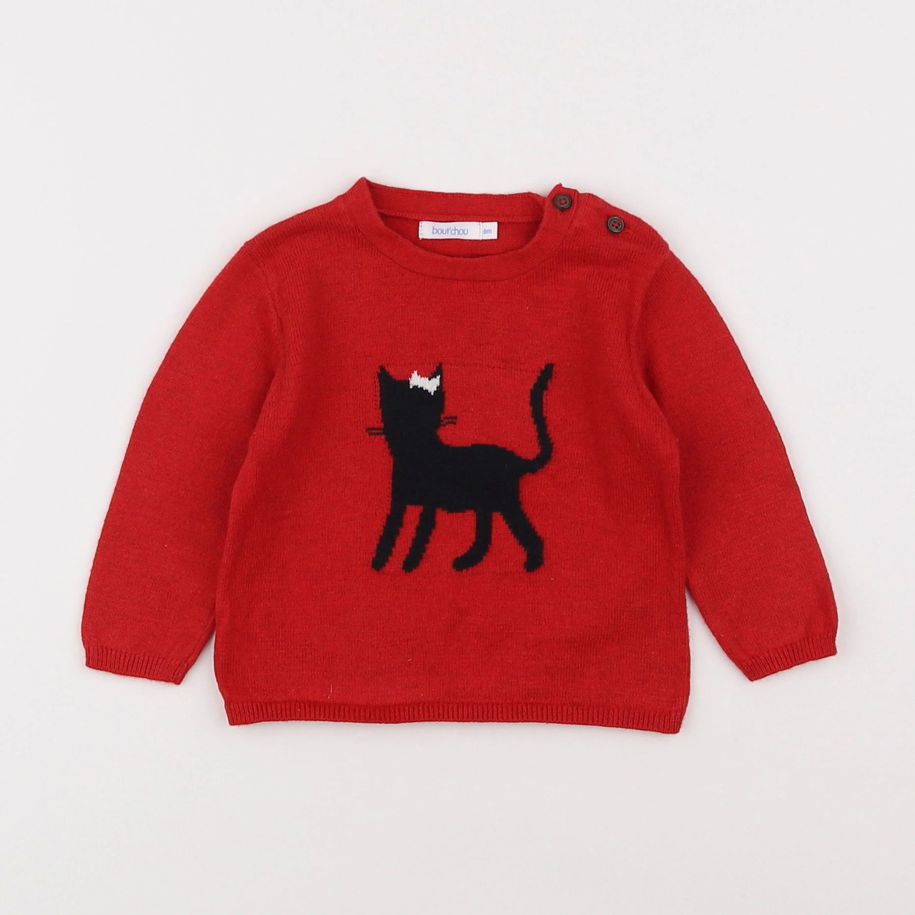 Boutchou - pull rouge - 6 mois